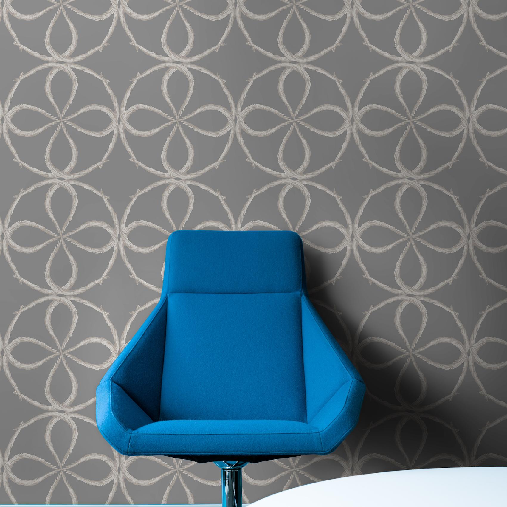 MINIMUM ORDER 4 ROLLS FOR A TOTAL OF 44 YARDS.

This design is based on the detail from a 19th century European etching. Isolating and reworking the frame element in the original etching we have reinterpreted the motif of a trellis or net in a