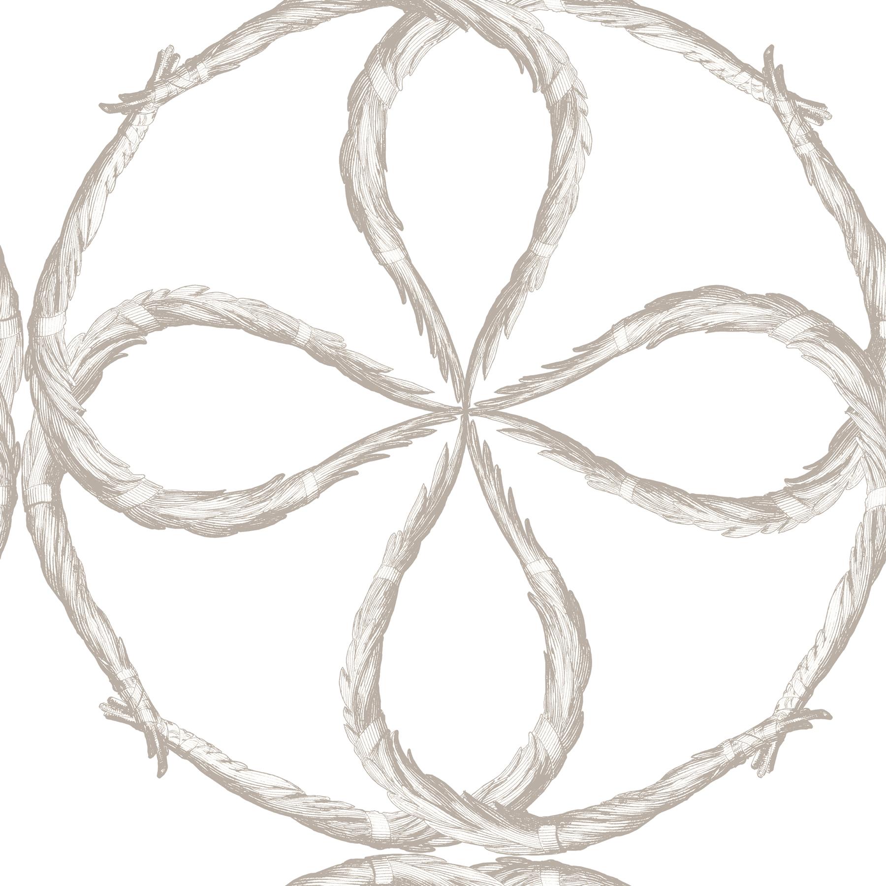 MINIMUM ORDER 4 ROLLS FOR A TOTAL OF 44 YARDS.

This design is based on the detail from a 19th century European etching. Isolating and reworking the frame element in the original etching we have reinterpreted the motif of a trellis or net in a