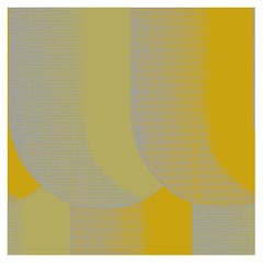 Art Deco Inspired Yellow and Grey Wallpaper: Scallop Turmeric