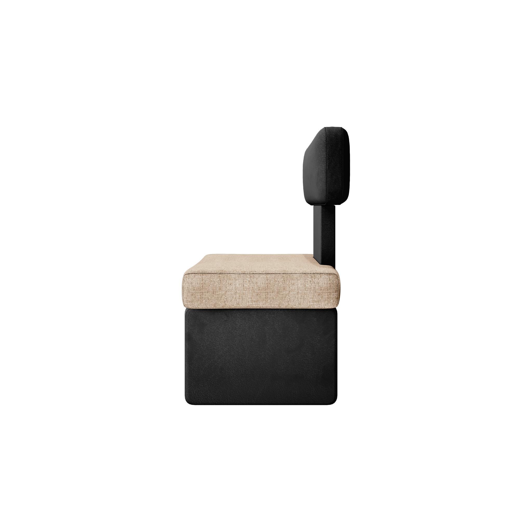 Art Deco Inspo Dining Chair Upholstered Black & White Velvet Geometric Backrest
The Kiki Chair is a mid-century modern dining chair that masterfully blends pure geometric forms with rich textures. The Kiki Chair’s playful yet sophisticated