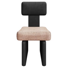 Art Deco Inspo Dining Chair Upholstered Black & White Velvet Geometric Backrest