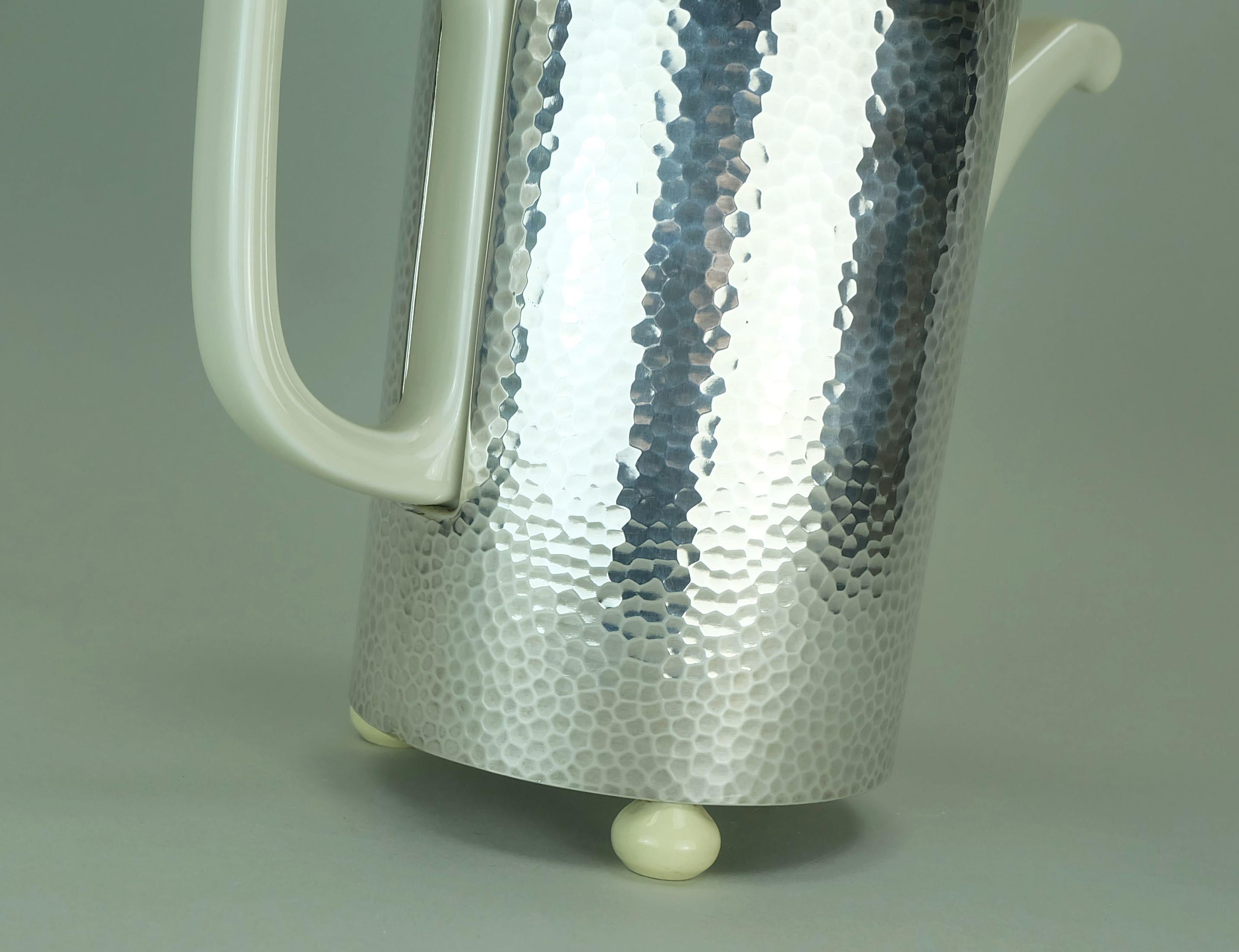 art déco insulated COFFEE POT hutschenreuther wmf porcelain and metal 1930s In Good Condition In Mannheim, DE