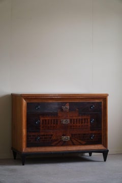 Commode Intarsia Art Déco en bouleau, Swedish Grace, années 1930