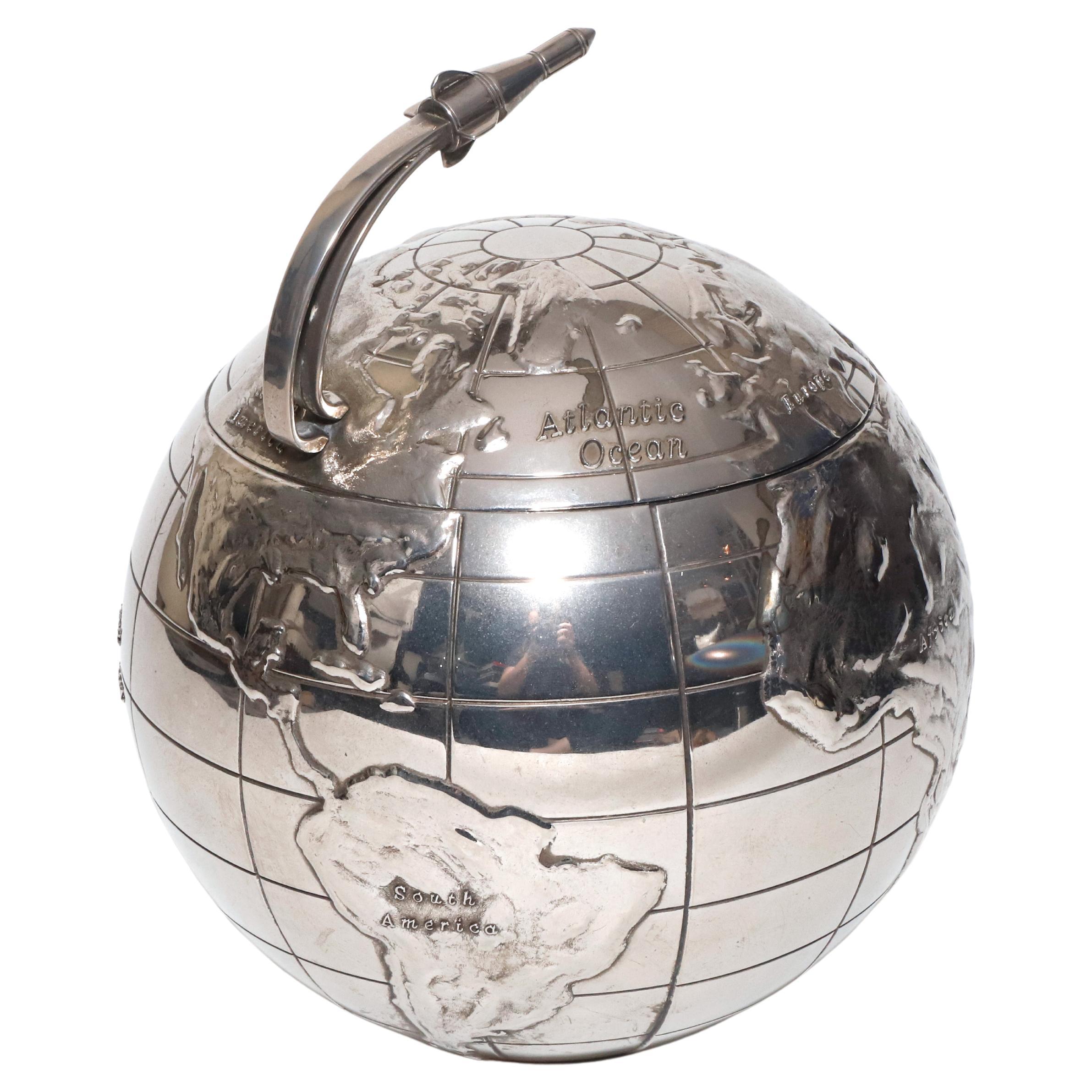 Art Deco International Silver Co. Globe Ice Bucket Cooler For Sale