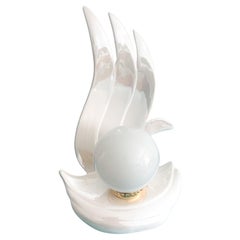 Art Deco Iridescent Flame Ceramic 1980's lamp