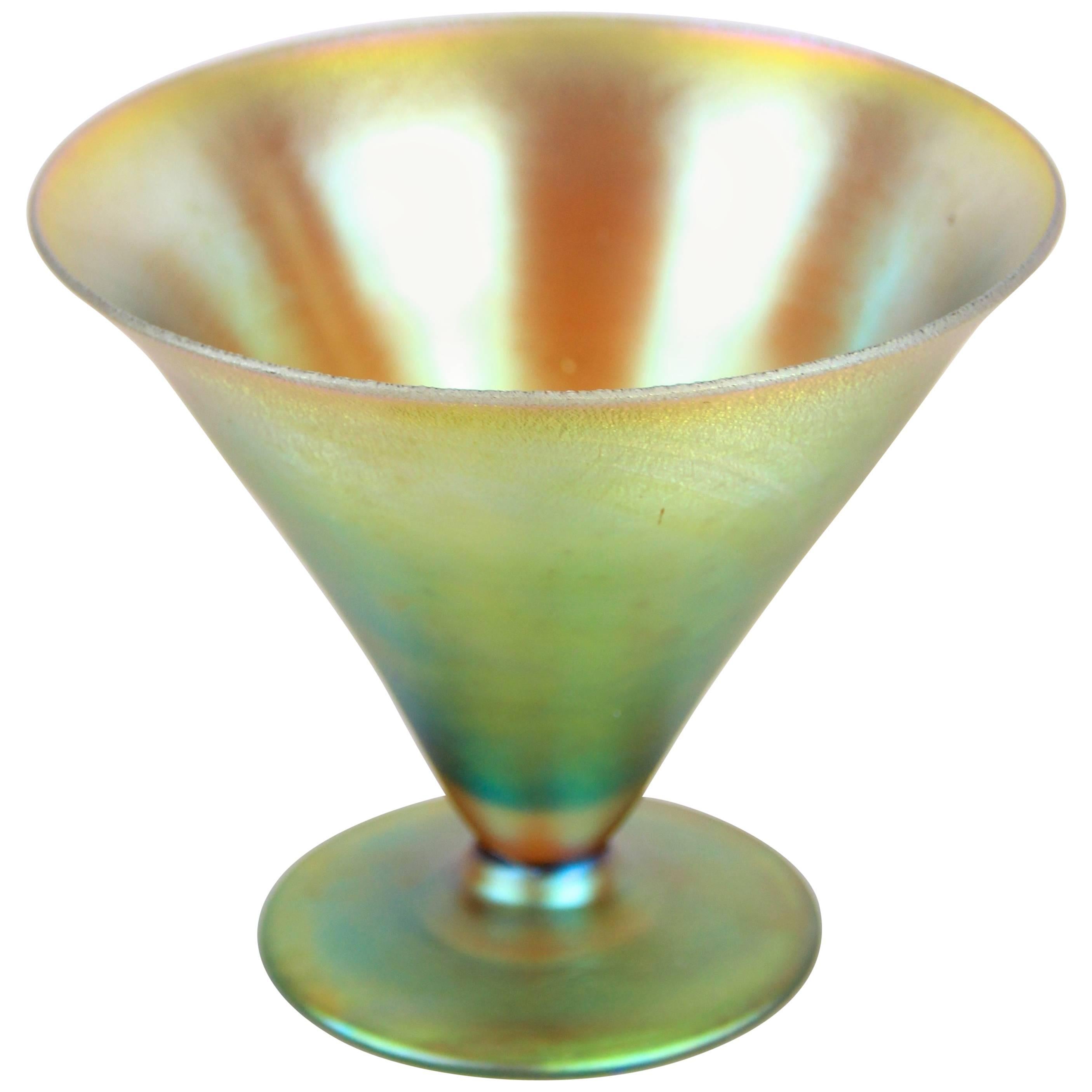 Art Deco Iridescent Glass Goblet by WMF, Germany, circa 1925