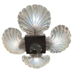 Art Deco Iridescent Murano Shell chandelier by Barovier e Toso circa 1930