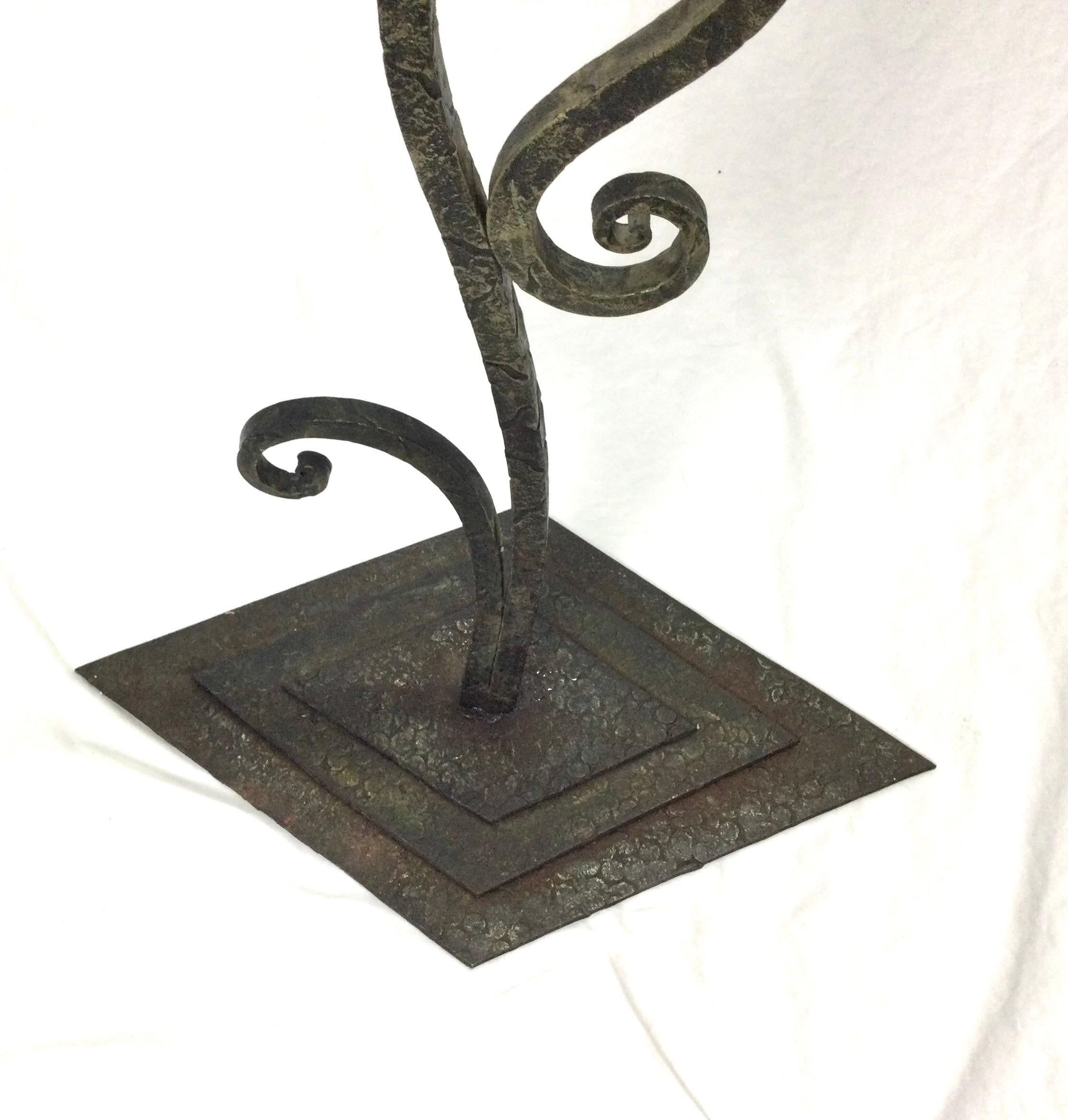 American Art Deco Iron Adjustable Clothing Display Valet Stand For Sale