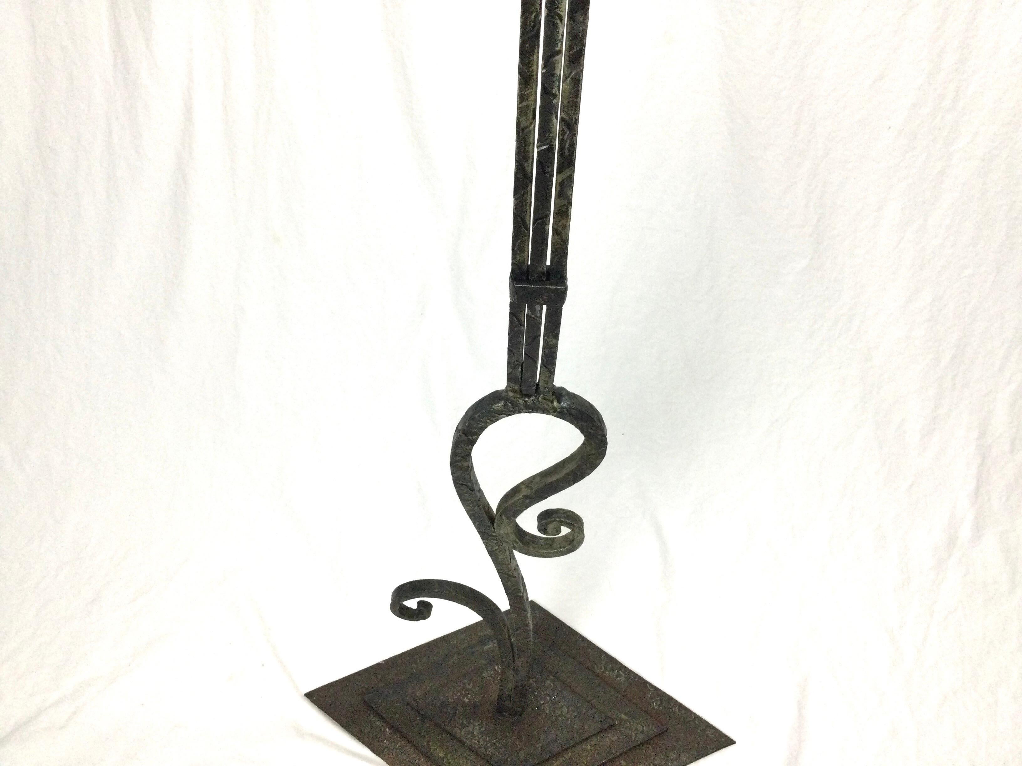 Art Deco Iron Adjustable Clothing Display Valet Stand In Excellent Condition For Sale In Lambertville, NJ