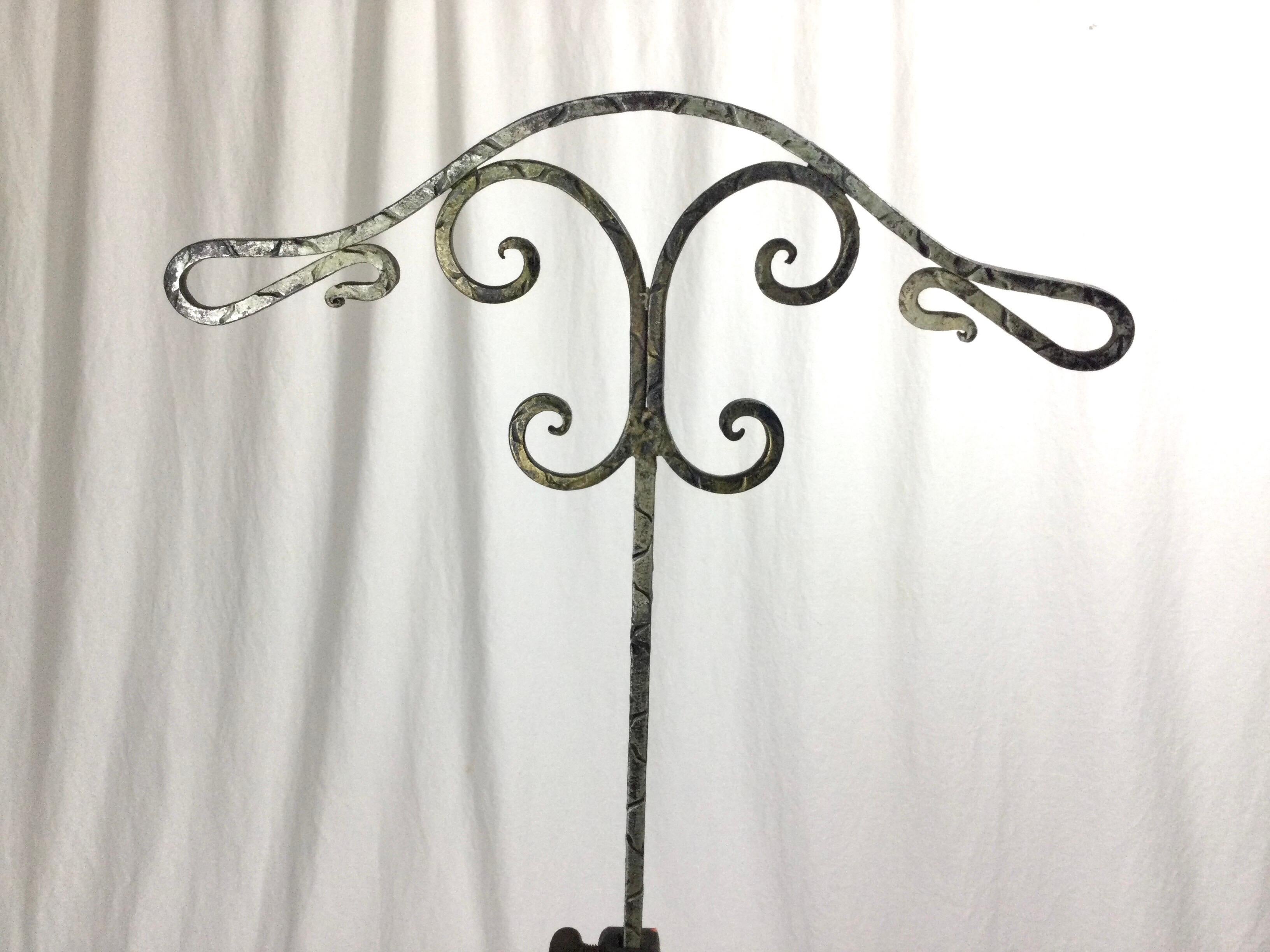 Art Deco Iron Adjustable Clothing Display Valet Stand For Sale 1