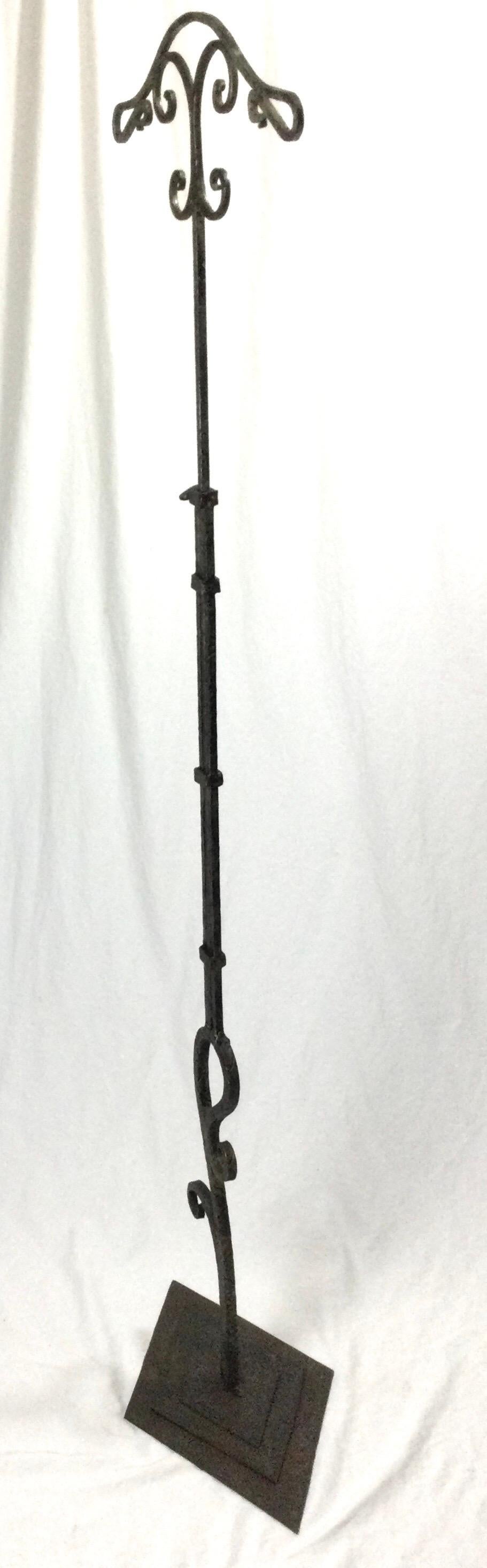 Art Deco Iron Adjustable Clothing Display Valet Stand For Sale 2