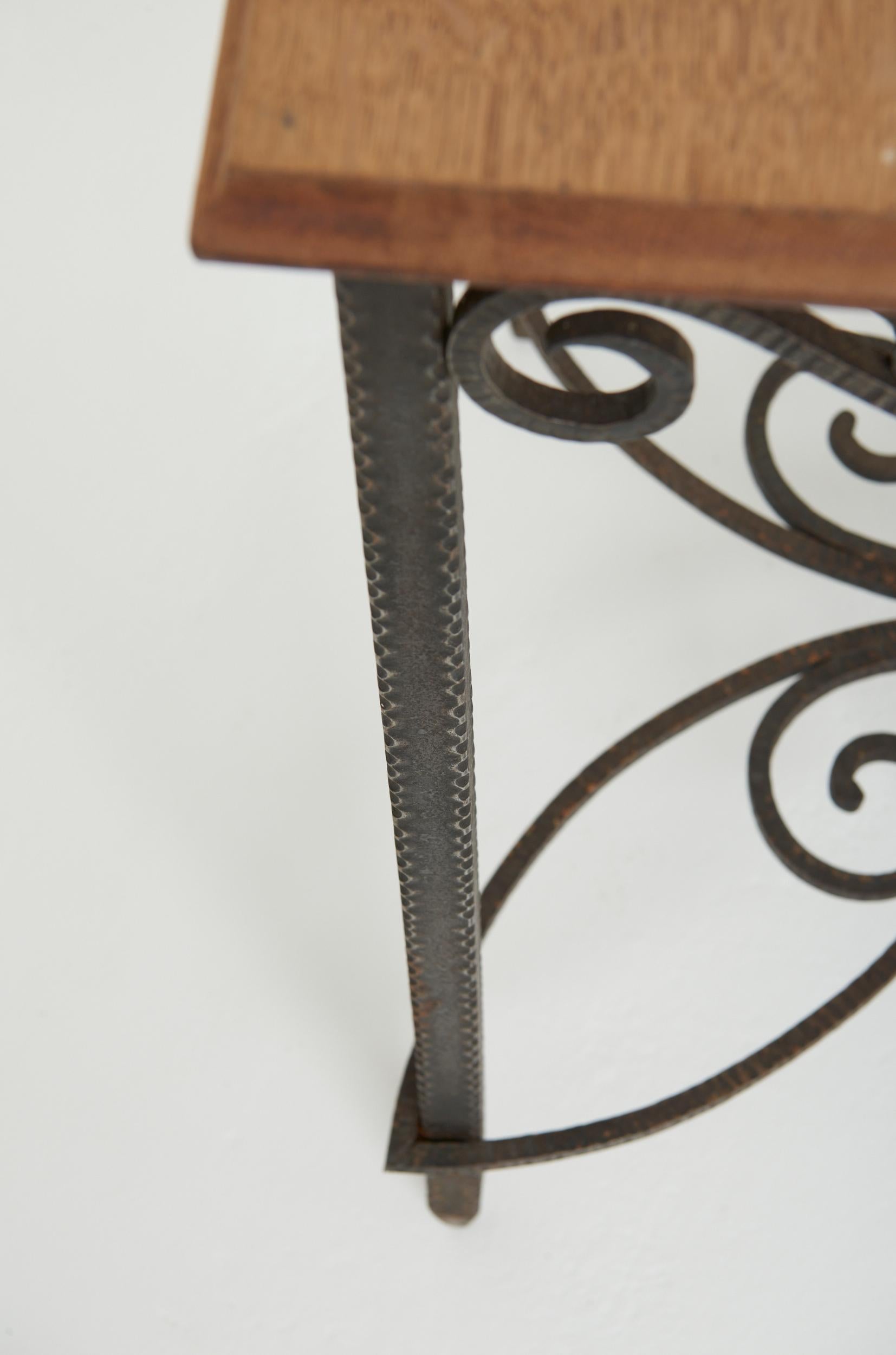 Art Deco Iron and Oak Table 2
