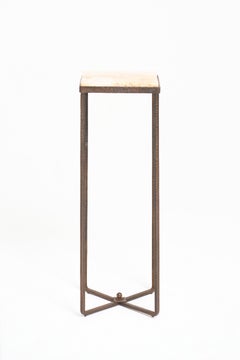 Art Deco Iron and Stone Pedestal