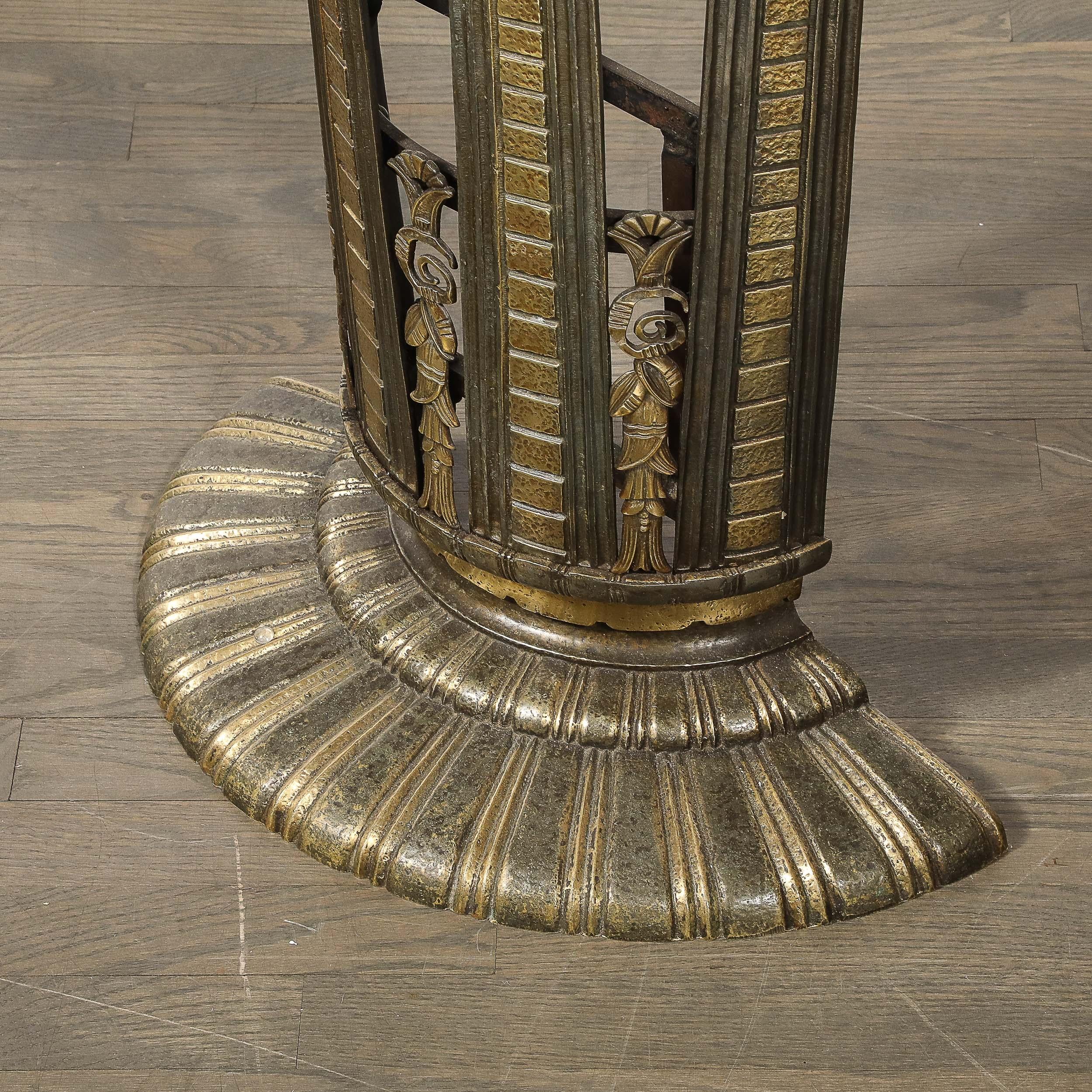Art Deco Iron Console Table W/ Black Marble Top by Marcel Bergue For Sale 5