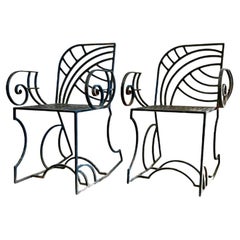 Art Deco Iron Garden Chairs