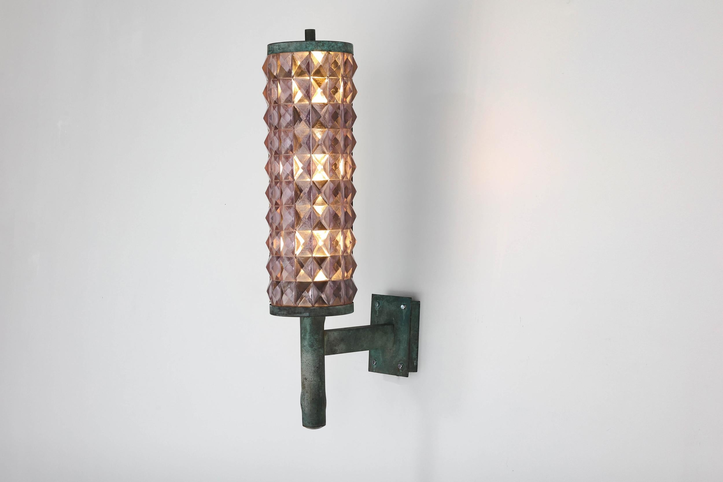Art Deco Iron & Glass Wall Sconces, 1930s For Sale 4
