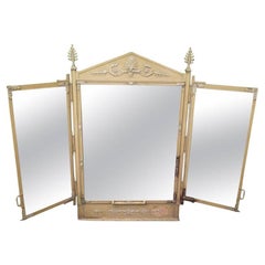 Art Deco Iron Italian Dressing Table Hairdressing Console / Wall Mirror, 1920