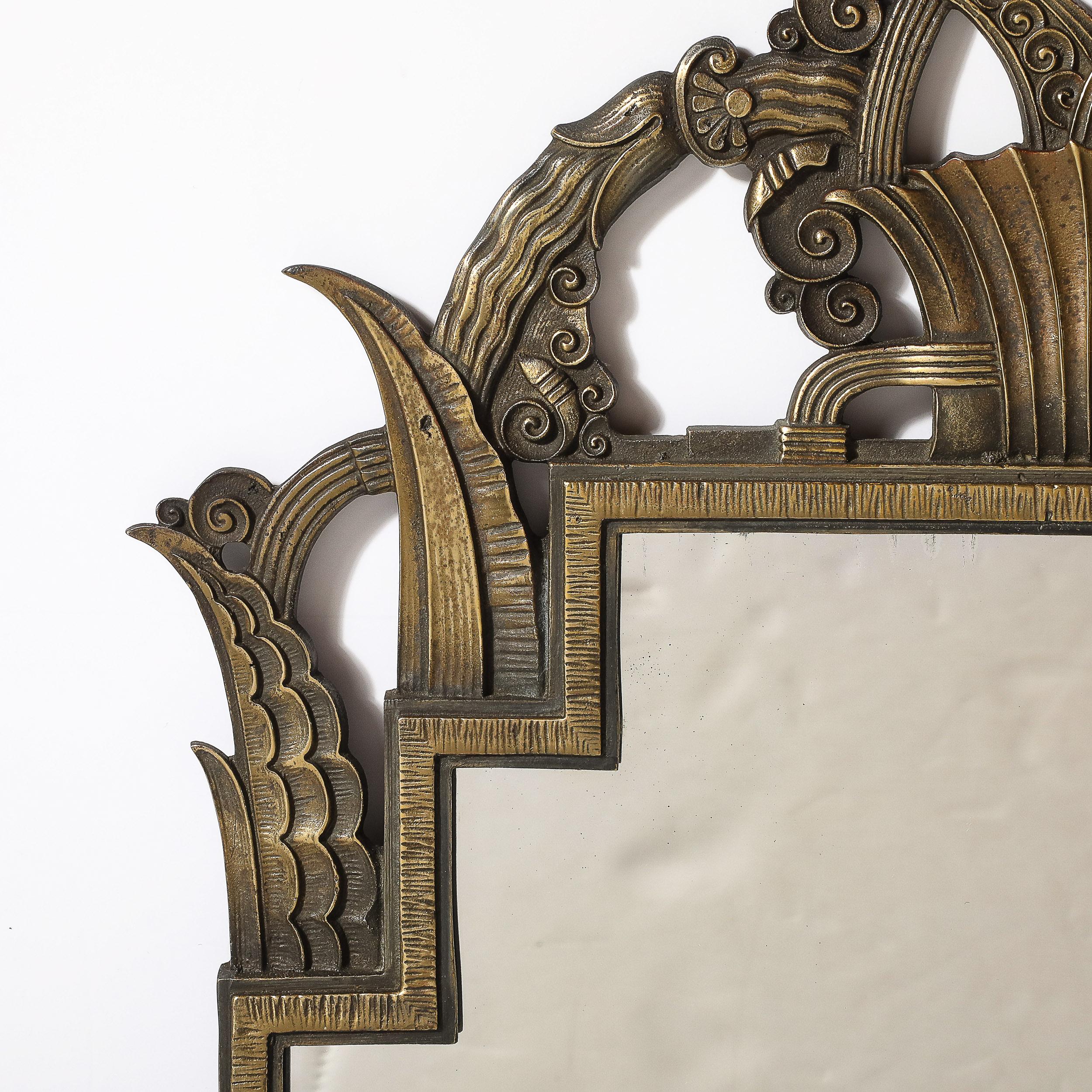 Specchio in ferro Art Deco Mirror di Marcel Bergue In condizioni ottime in vendita a New York, NY