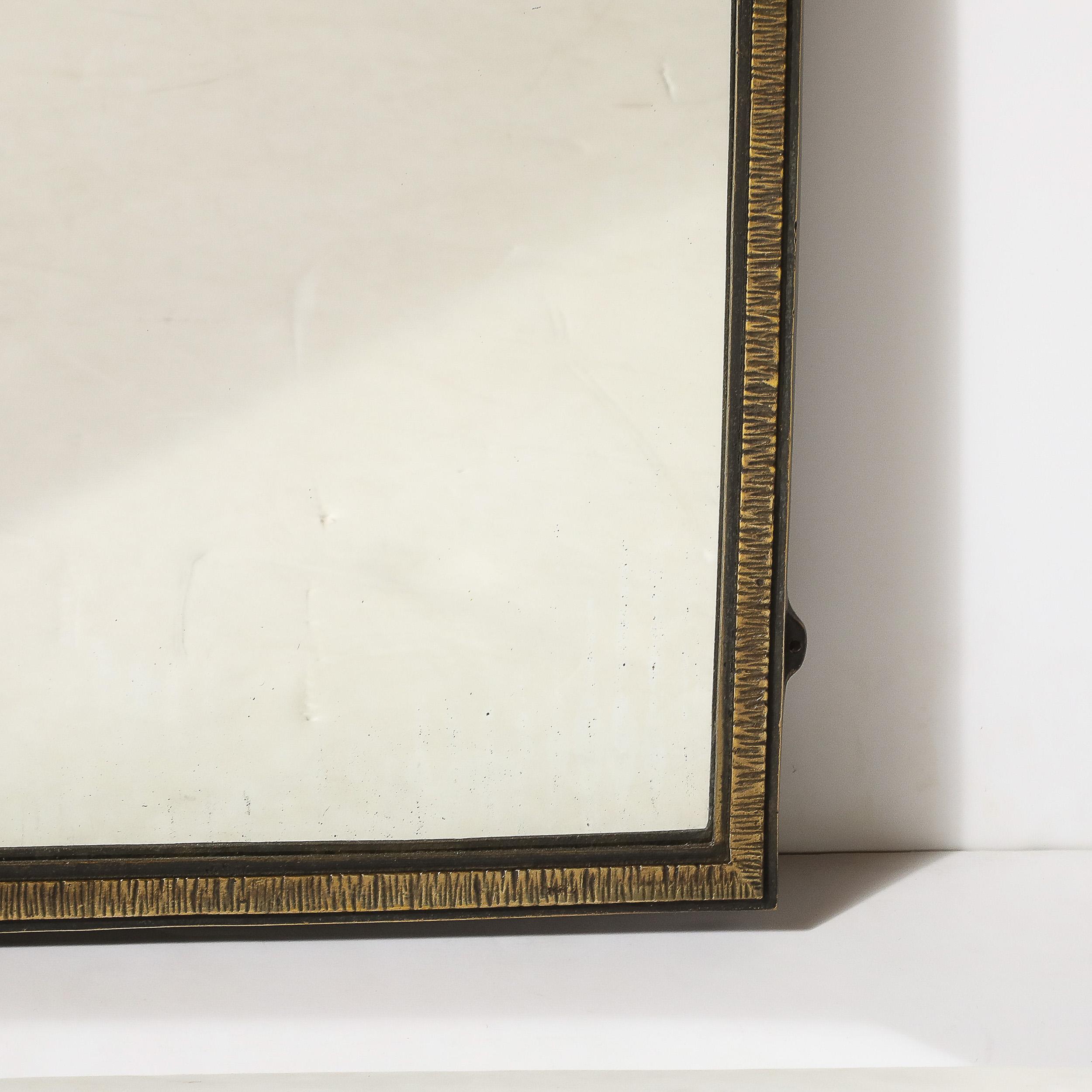 Inizio XX secolo Specchio in ferro Art Deco Mirror di Marcel Bergue in vendita