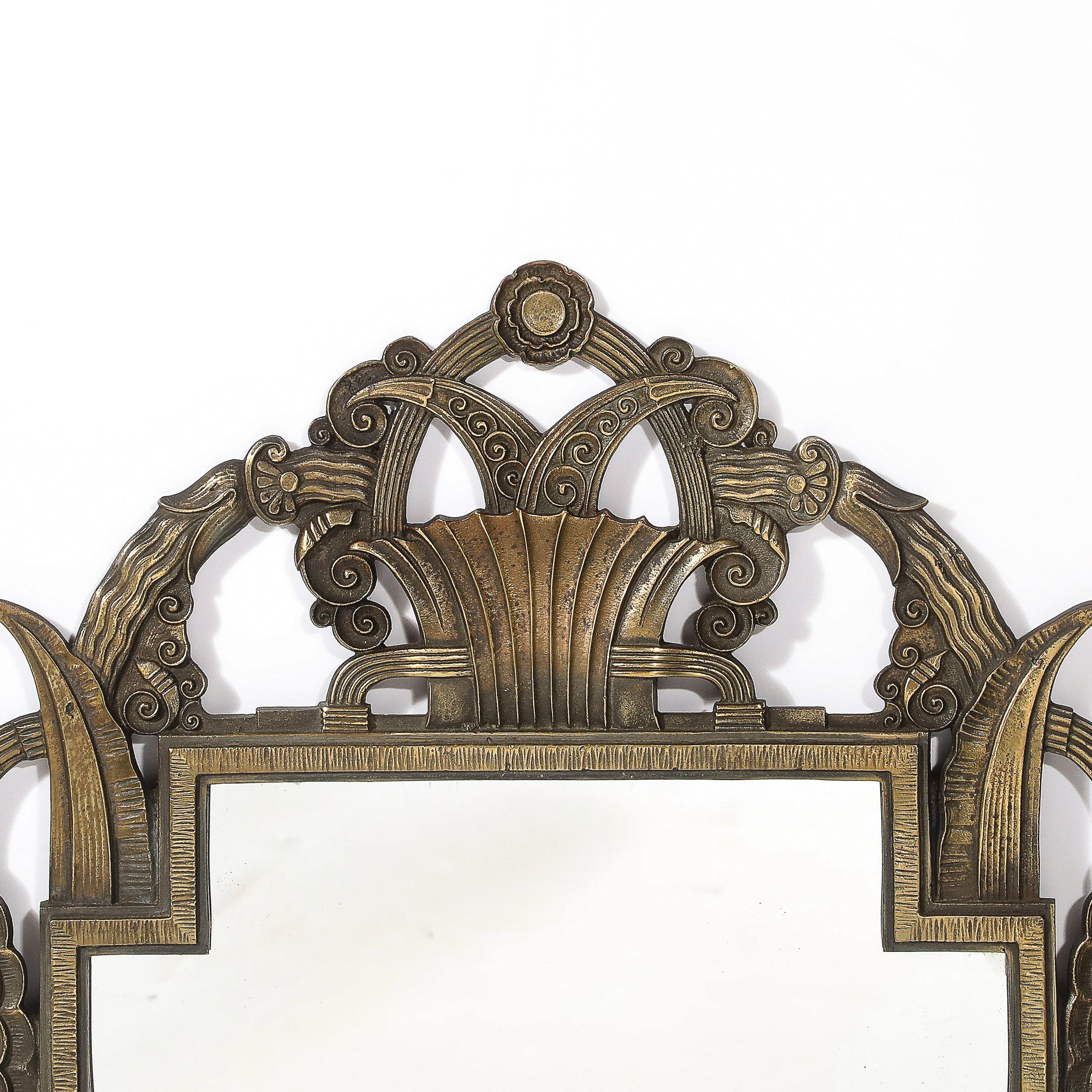 Specchio in ferro Art Deco Mirror di Marcel Bergue in vendita 1