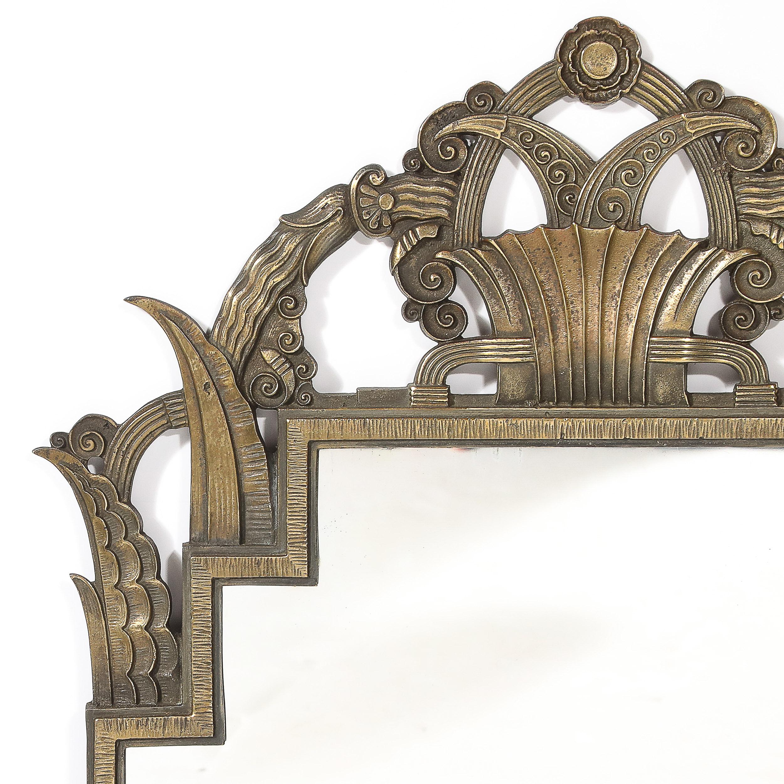Specchio in ferro Art Deco Mirror di Marcel Bergue in vendita 3
