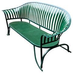 Antique Art Deco Iron Sleigh Bench by Francoise Carre