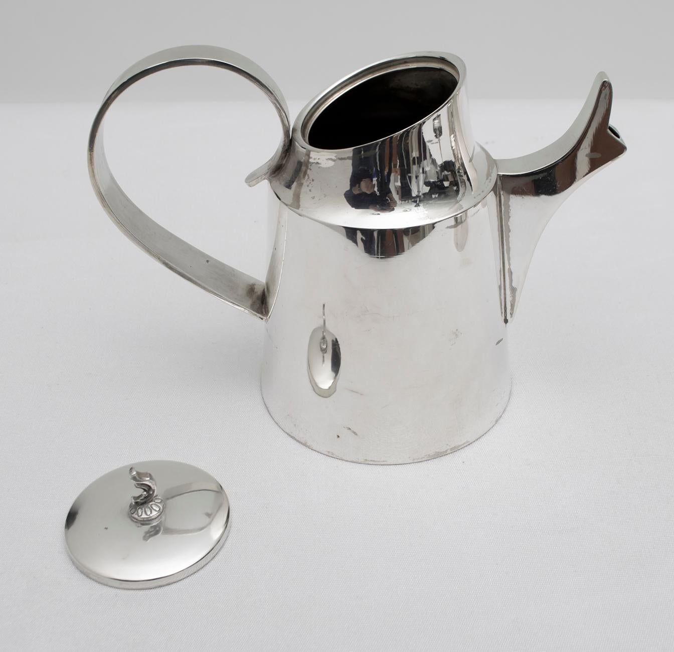Art Deco Italian 800 Silver Tea Set, 1930 2