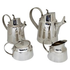 Vintage Art Deco Italian 800 Silver Tea Set, 1930