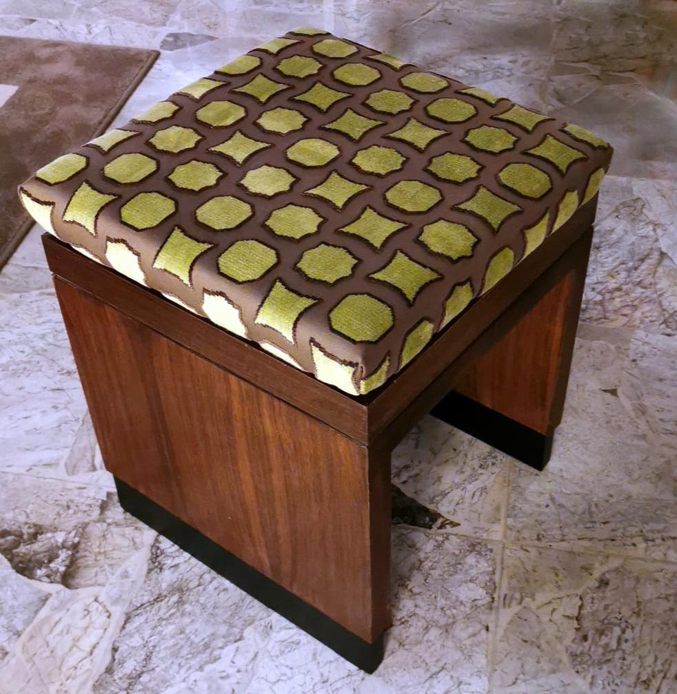 Art Deco Italian Bench With Fabric Dedar Velvet Devorè 6