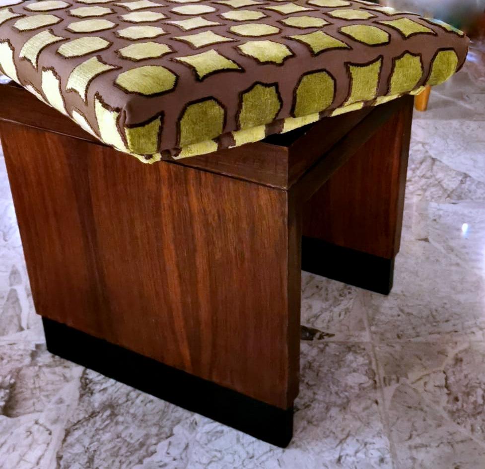 Art Deco Italian Bench With Fabric Dedar Velvet Devorè 8