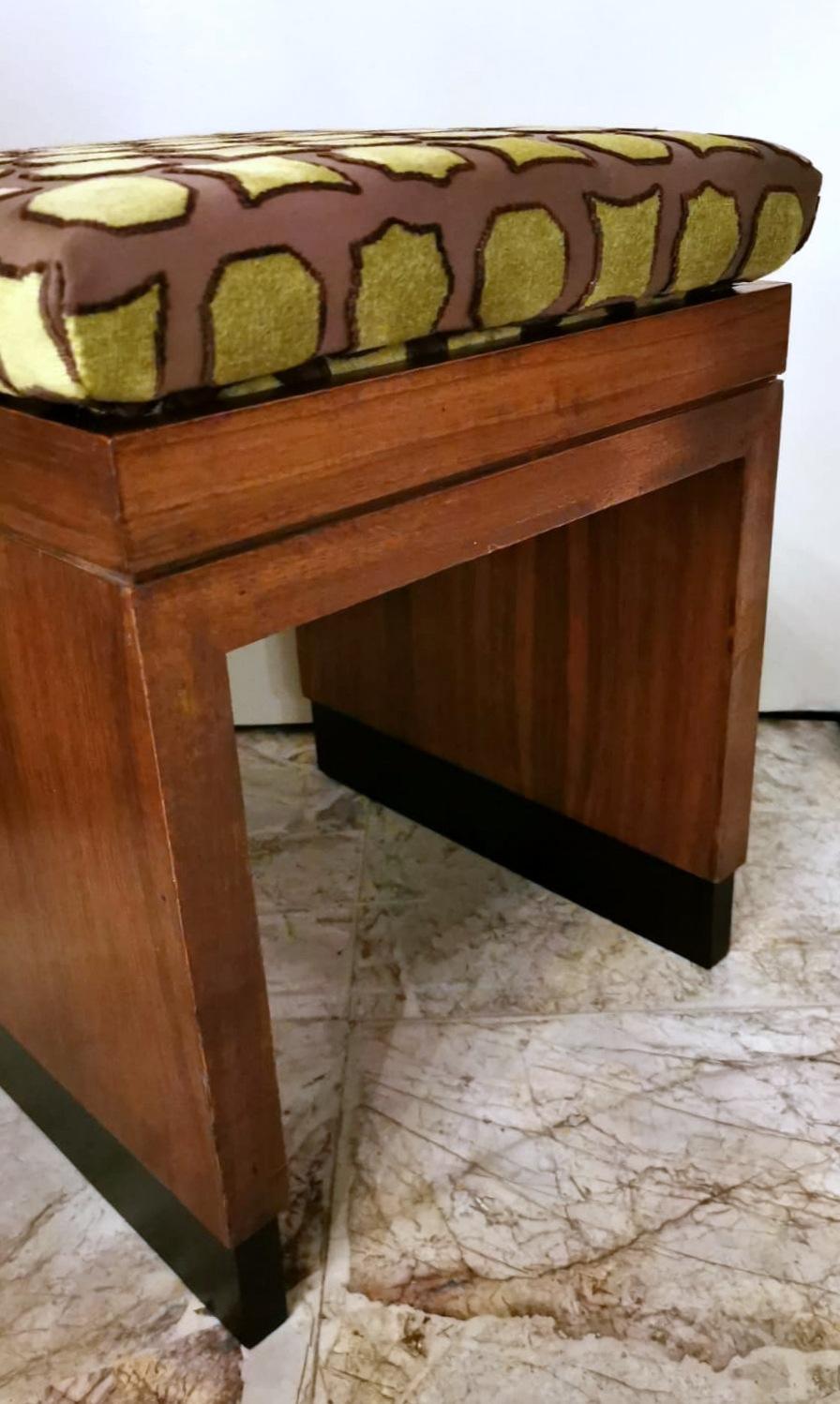 Art Deco Italian Bench With Fabric Dedar Velvet Devorè 4