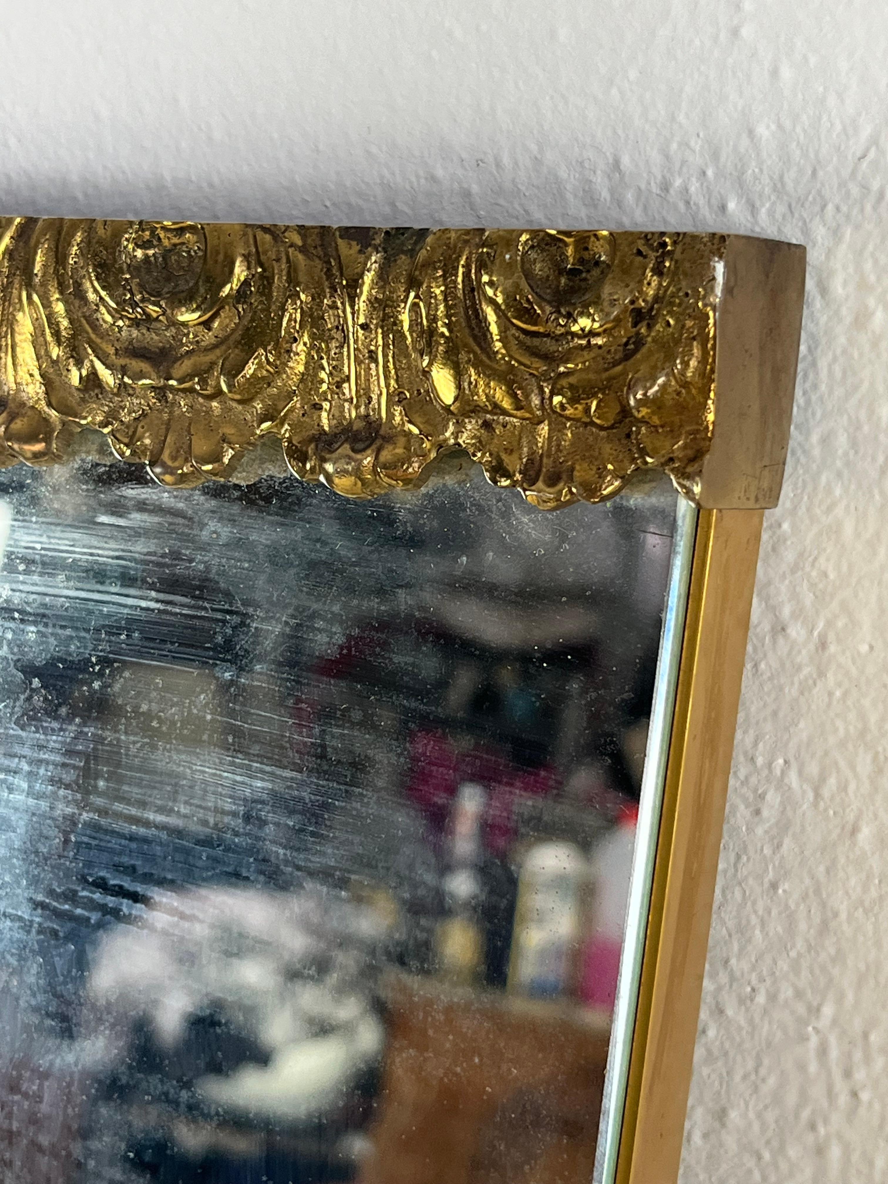 Ottone Specchio in ottone Art Deco Mirror attribuito a Giancarlo Maroni   1950s