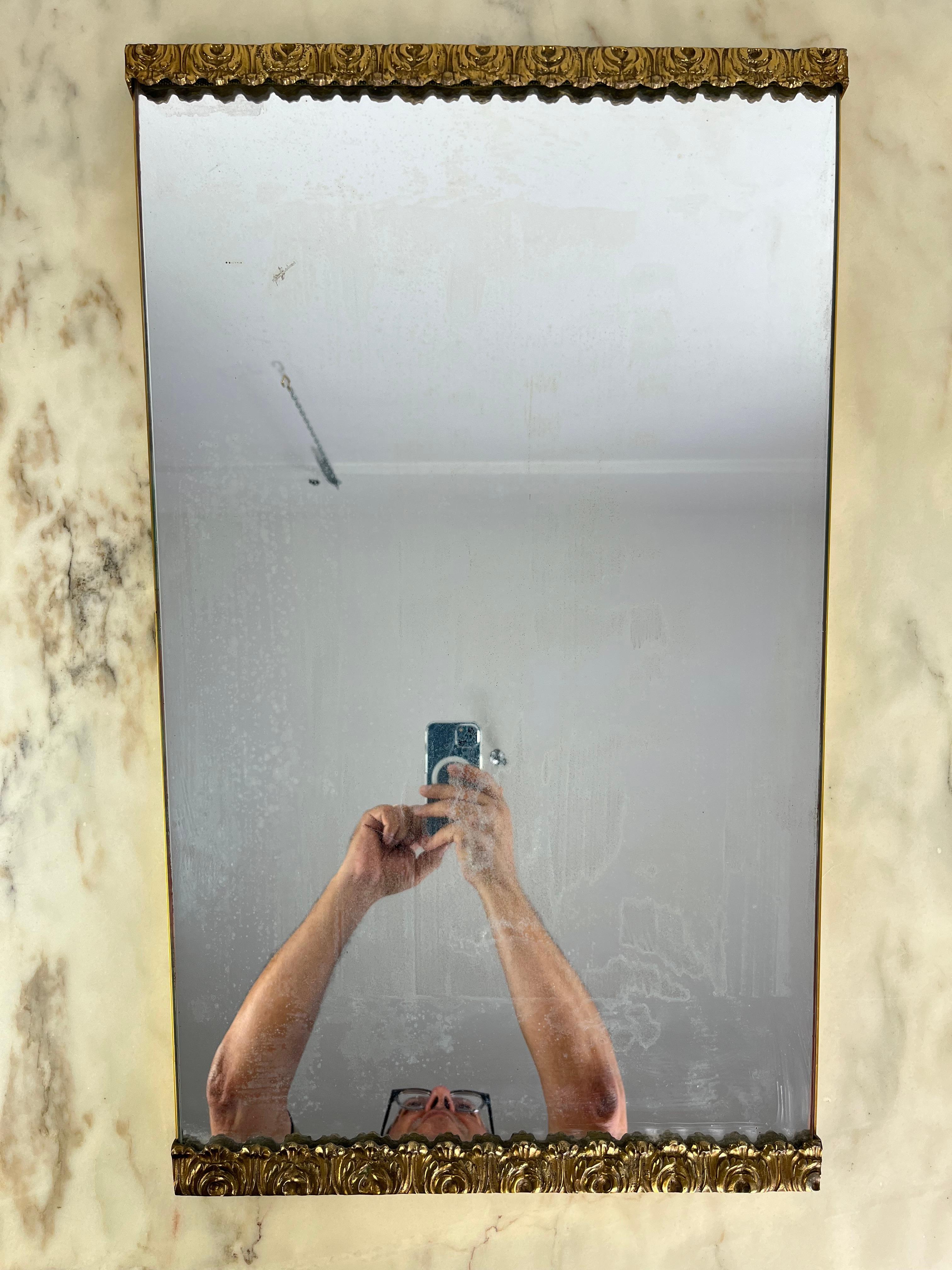 Specchio in ottone Art Deco Mirror attribuito a Giancarlo Maroni   1950s 2
