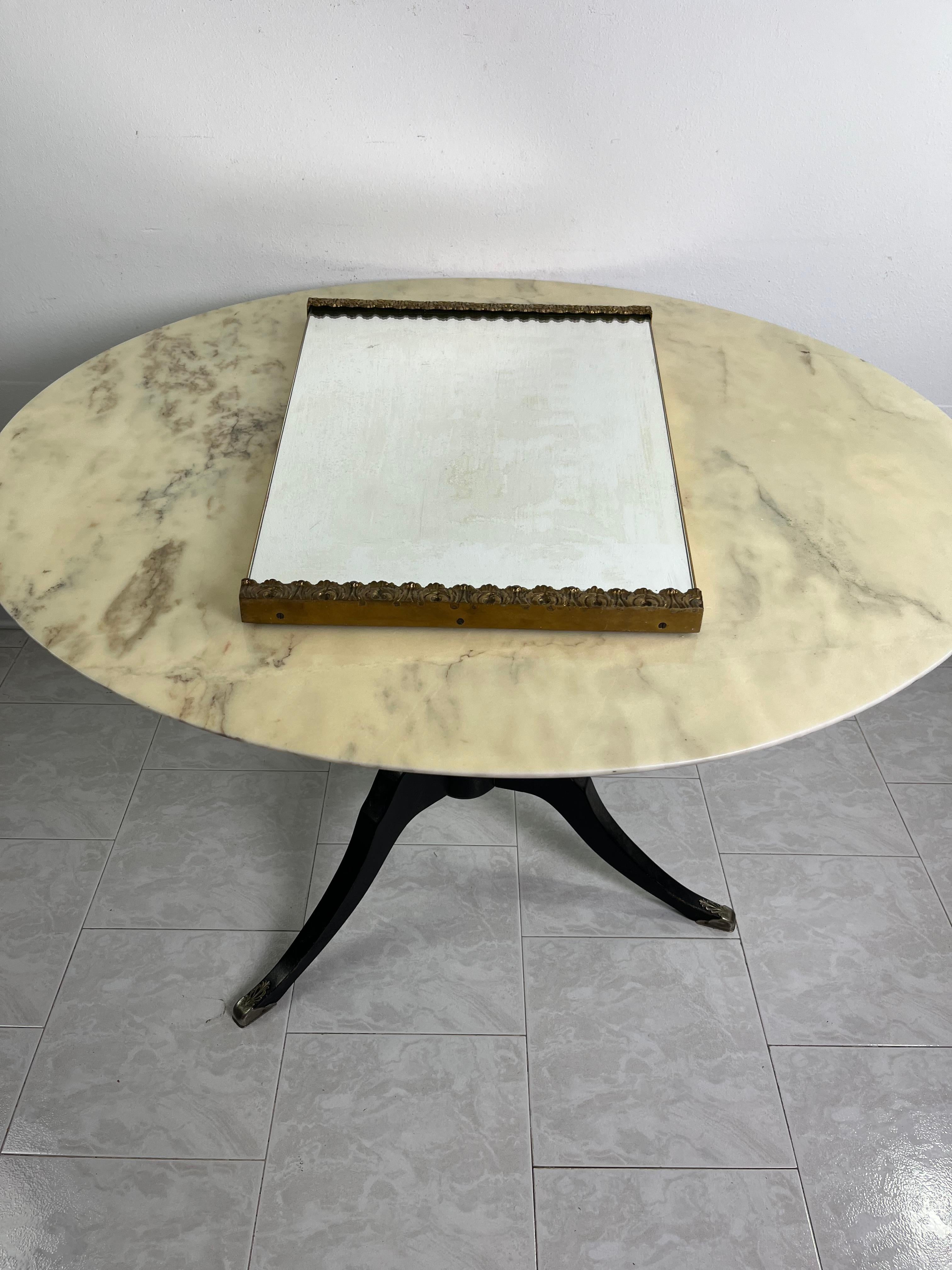 Specchio in ottone Art Deco Mirror attribuito a Giancarlo Maroni   1950s 3
