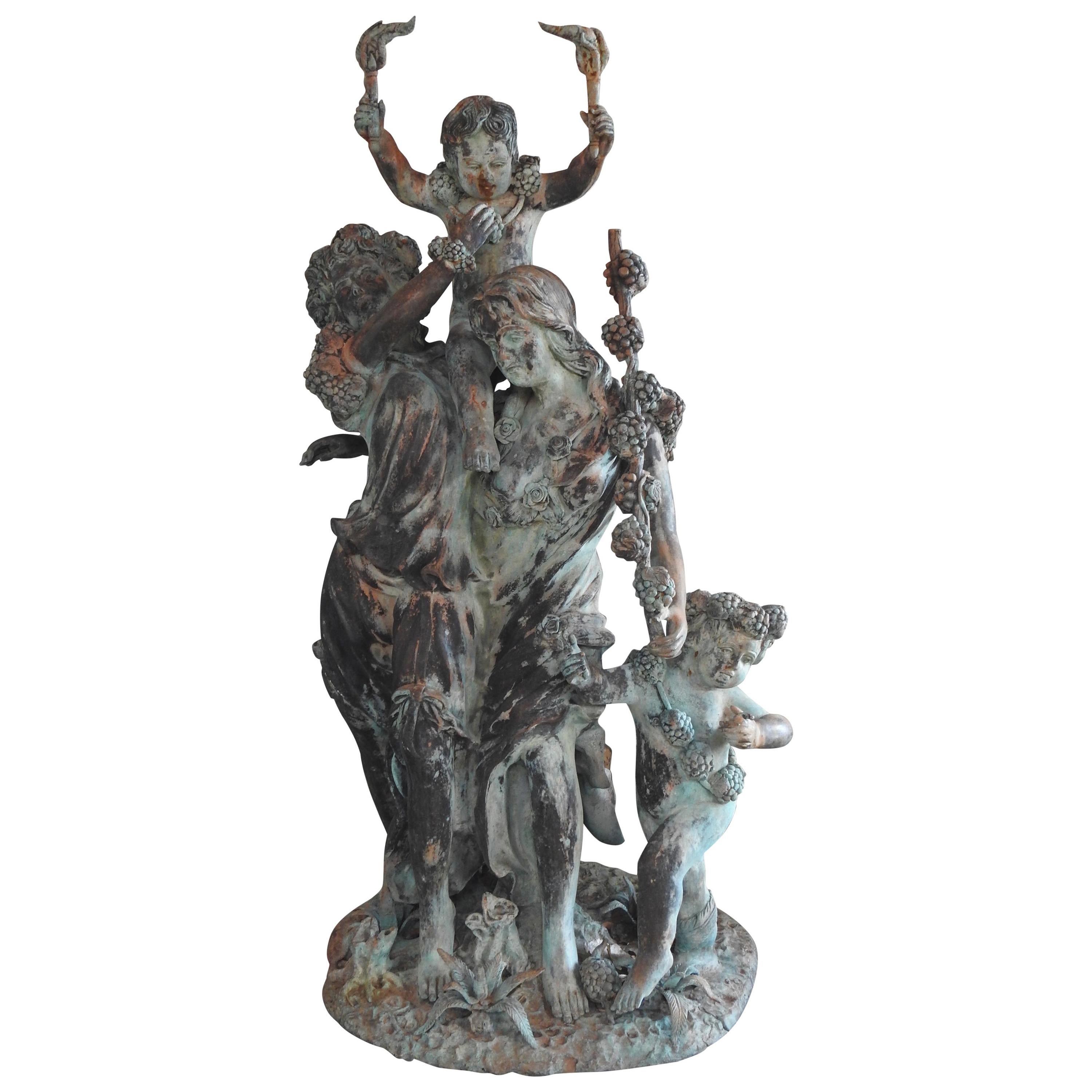 Art Deco Italian Bronze with Women and Children For Sale