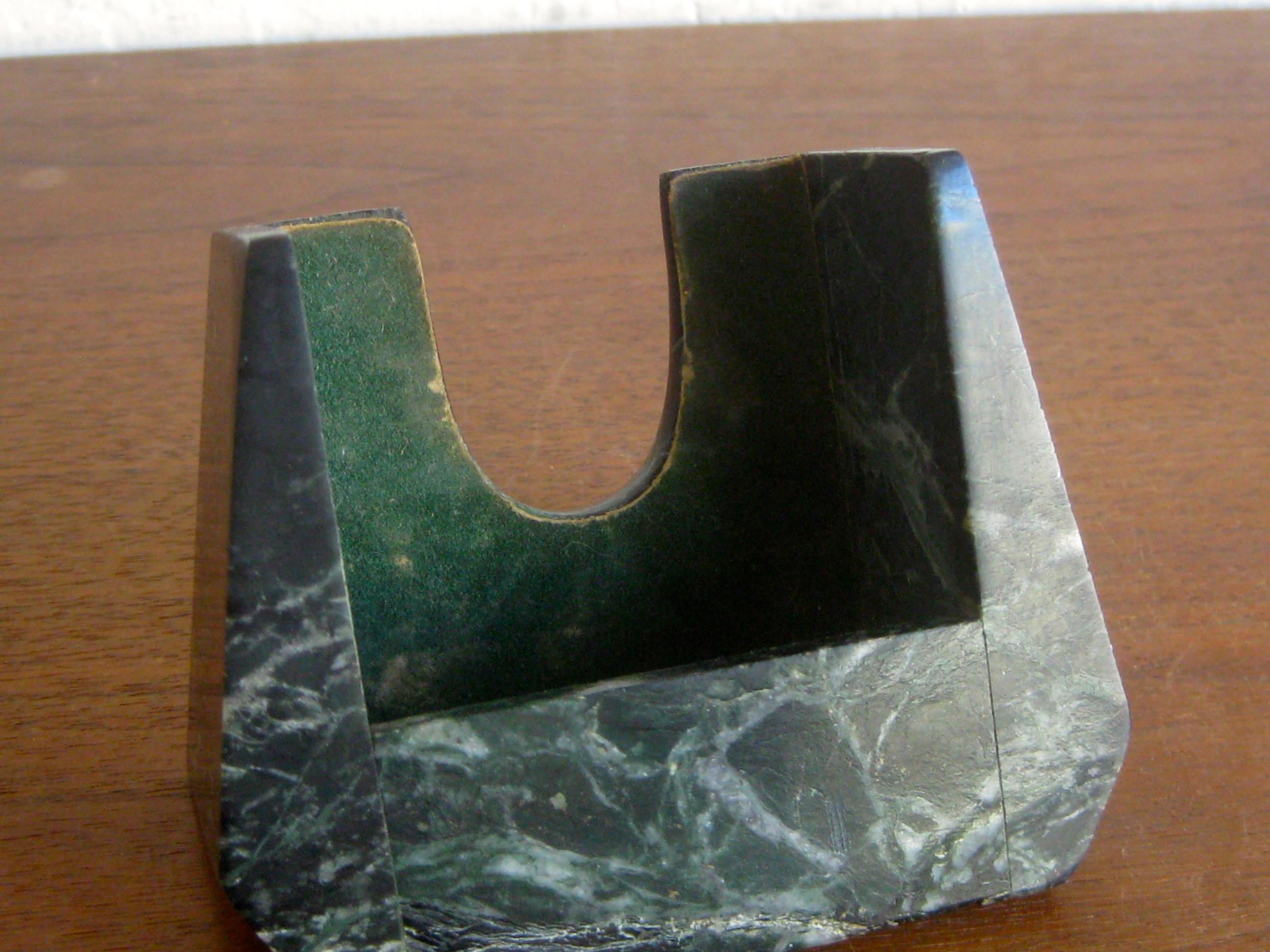 Art Deco Italian Carved Green Marble Perpetual Day/Date/Month Desk Calendar 7