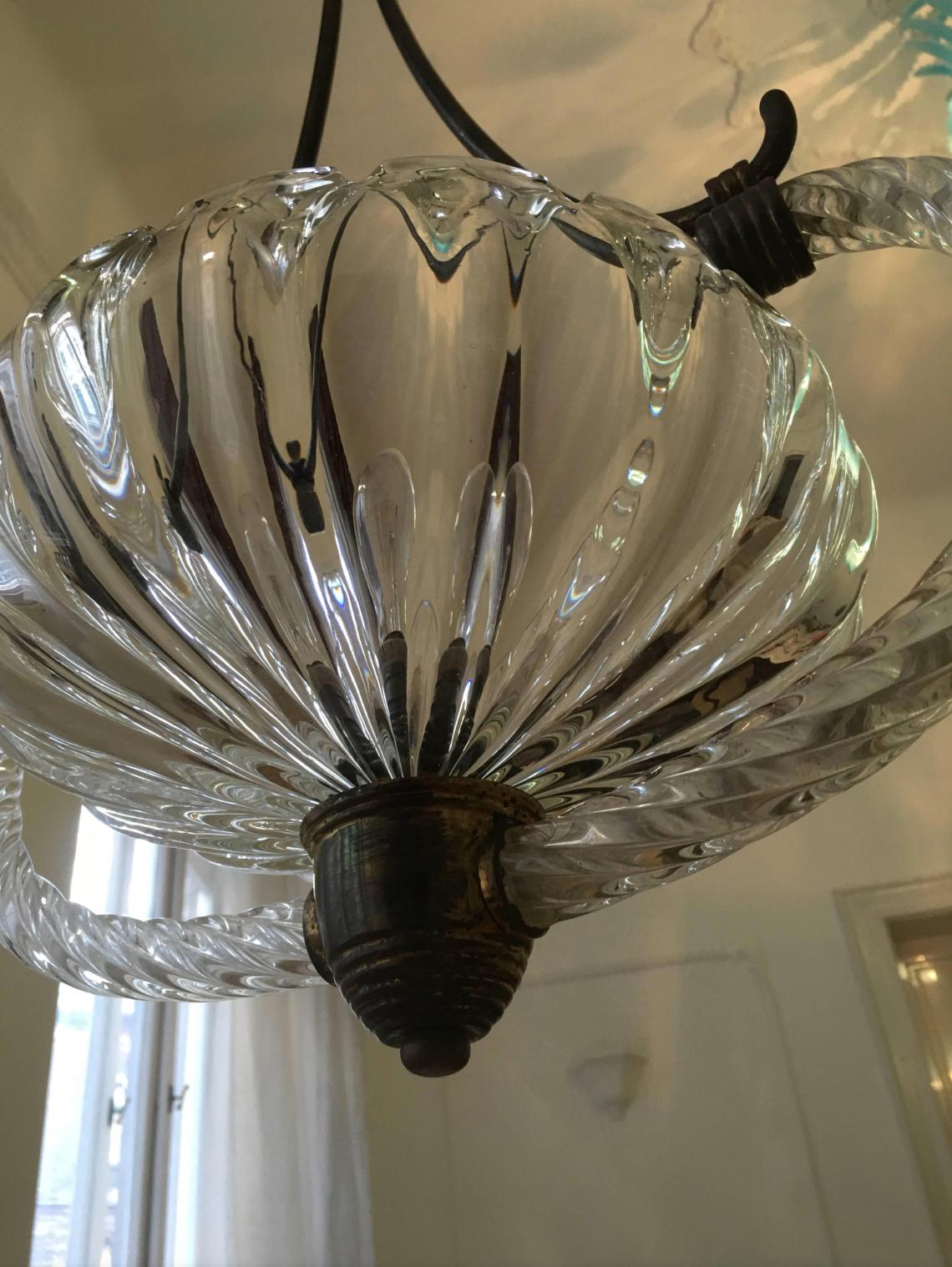 Art Deco Italian chandelier by Ercole Barovier, 1940.
 