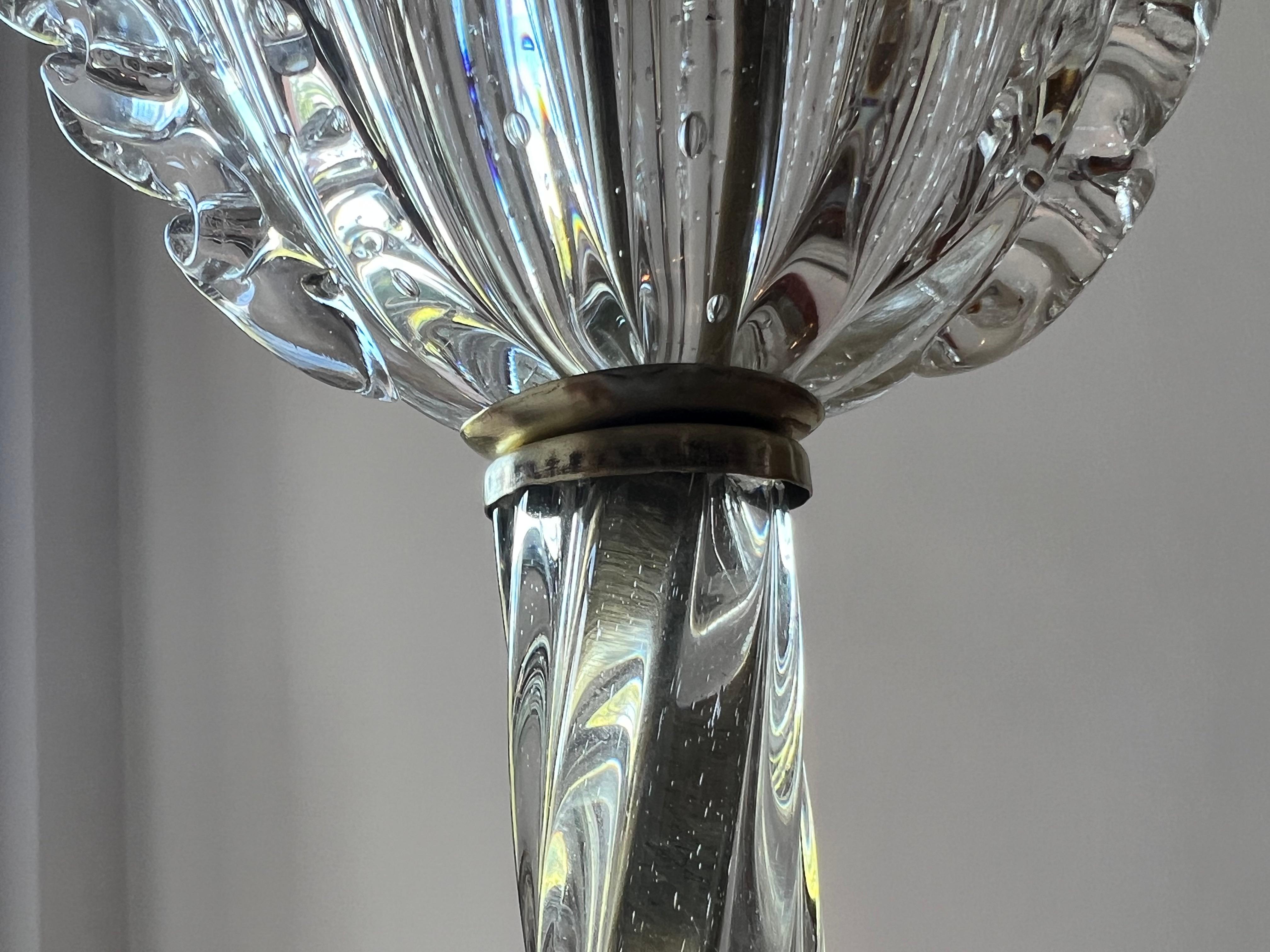 Art Deco Italian Chandelier by Ercole Barovier, Murano, 1940 In Good Condition For Sale In Budapest, HU