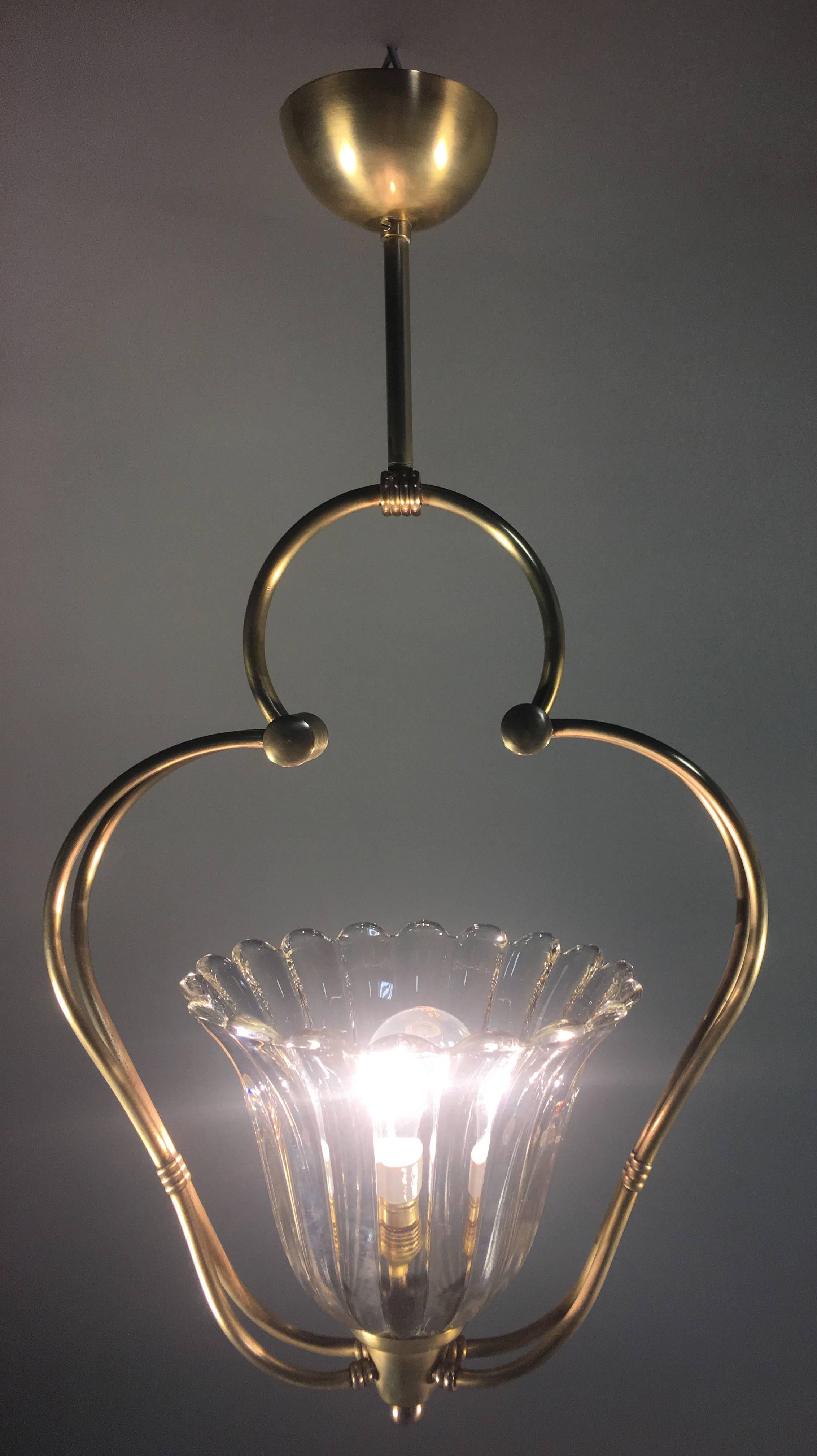 Art Deco Italian Chandelier by Ercole Barovier, Murano, 1940 For Sale 2