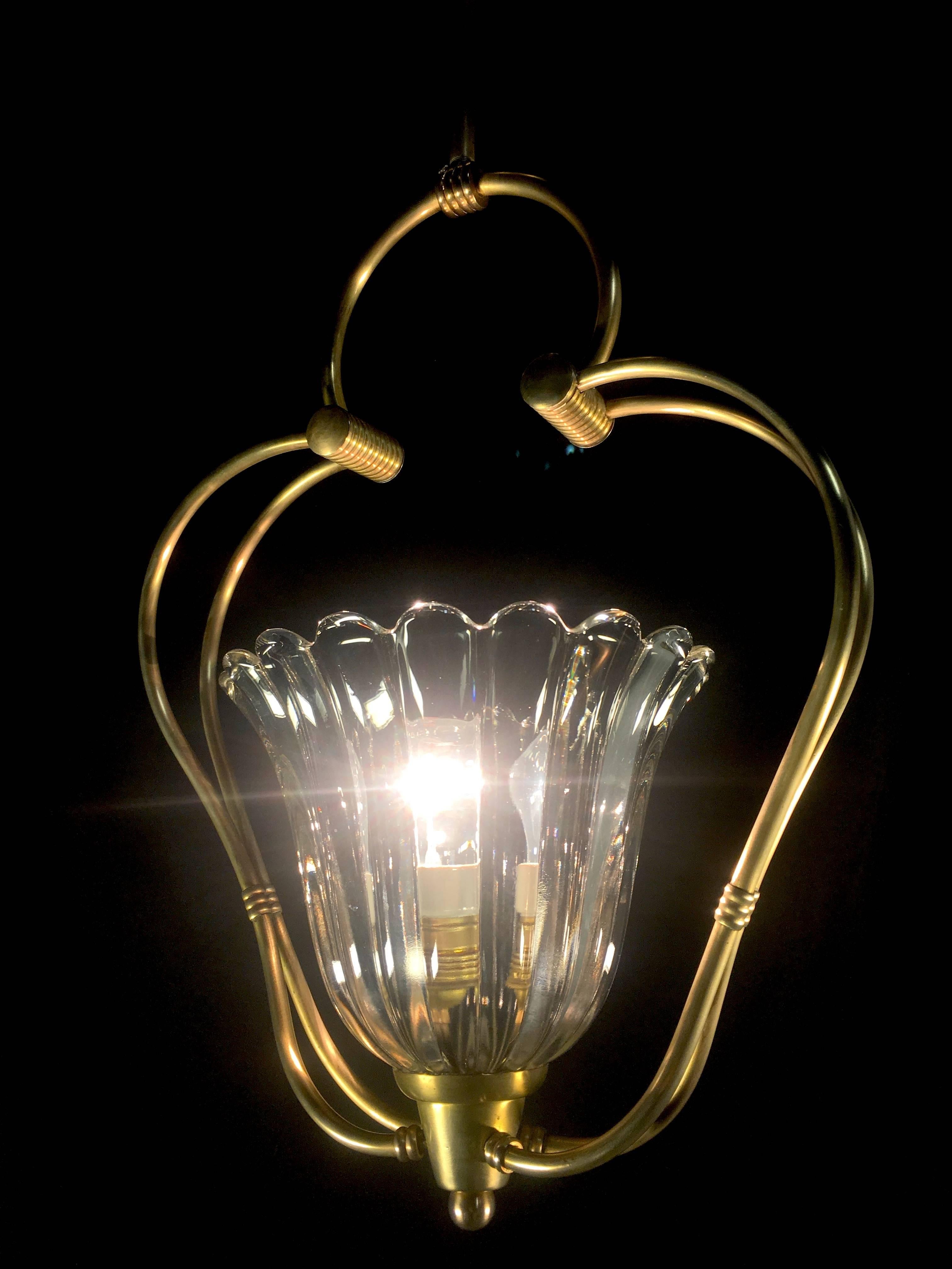 Art Deco Italian Chandelier by Ercole Barovier, Murano, 1940 For Sale 3