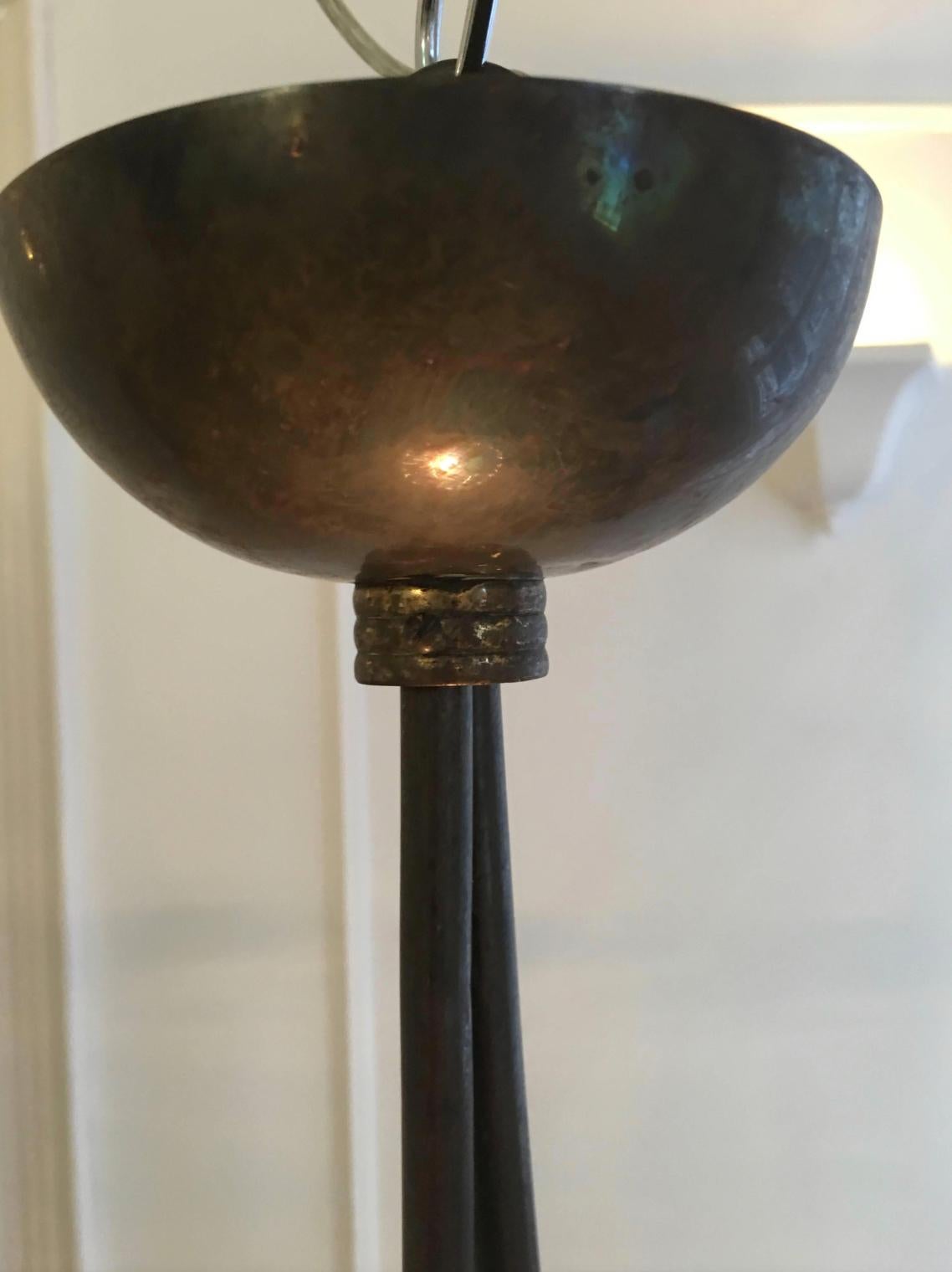 Art Deco Italian Chandelier by Ercole Barovier, Murano, 1940 For Sale 3