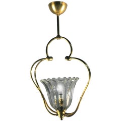 Lampadario italiano Art Déco di Ercole Barovier, Murano, 1940