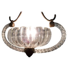 Art Deco Italian Chandelier by Ercole Barovier, Murano, 1940