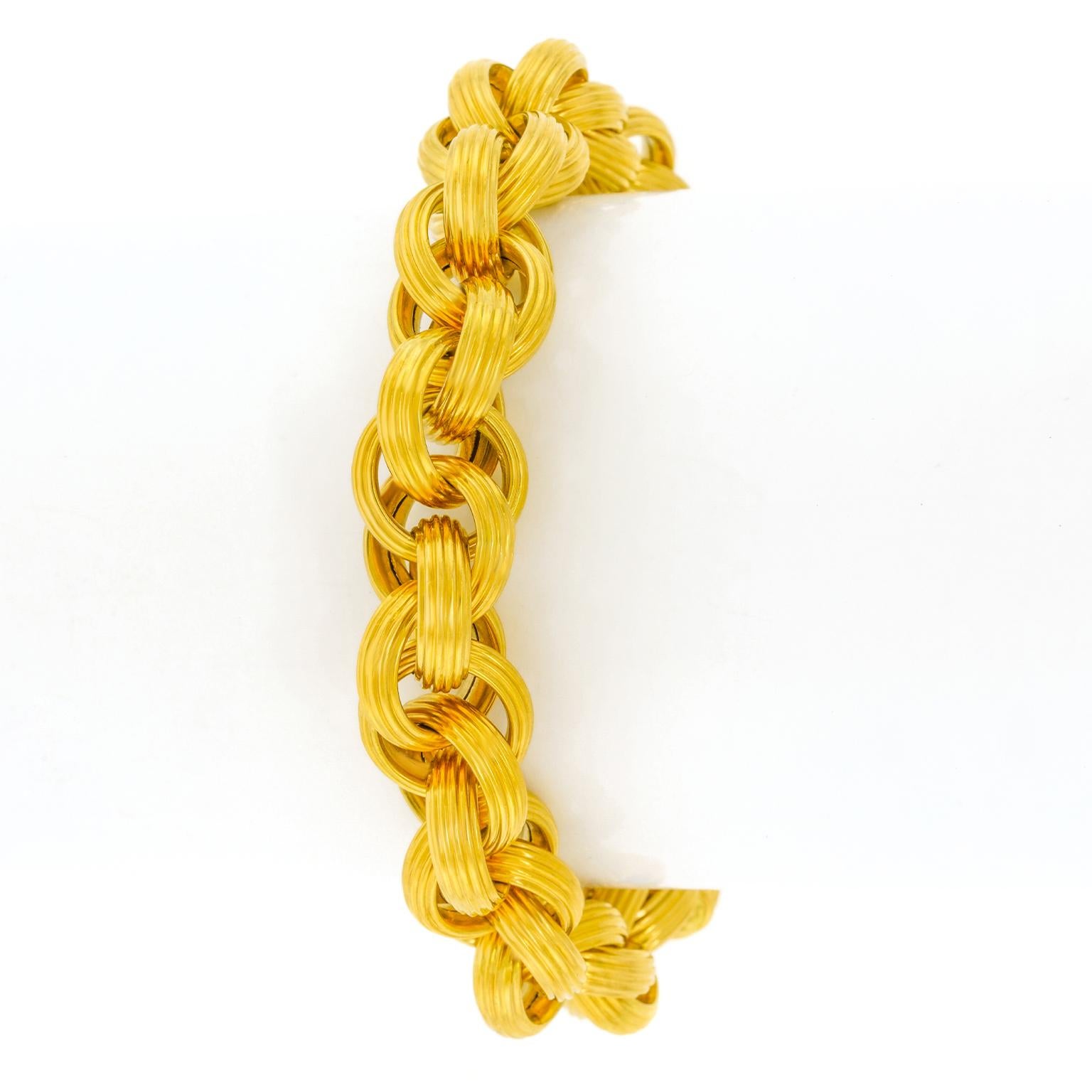 Art Deco Italienisches Chic Goldarmband (Art déco)