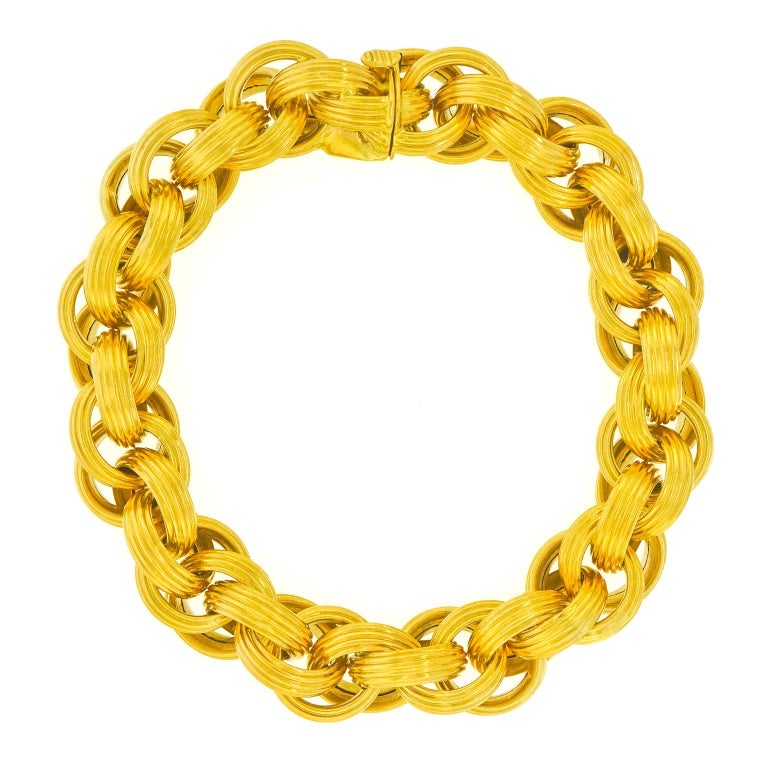 Art Deco Italian Chic Gold Bracelet For Sale at 1stDibs