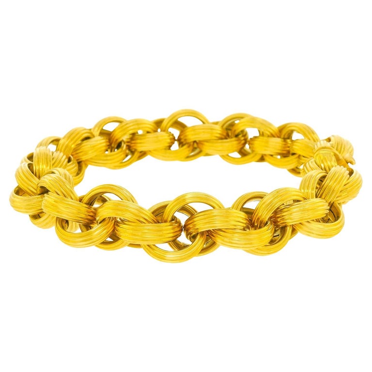 Art Deco Italian Chic Gold Bracelet For Sale at 1stDibs