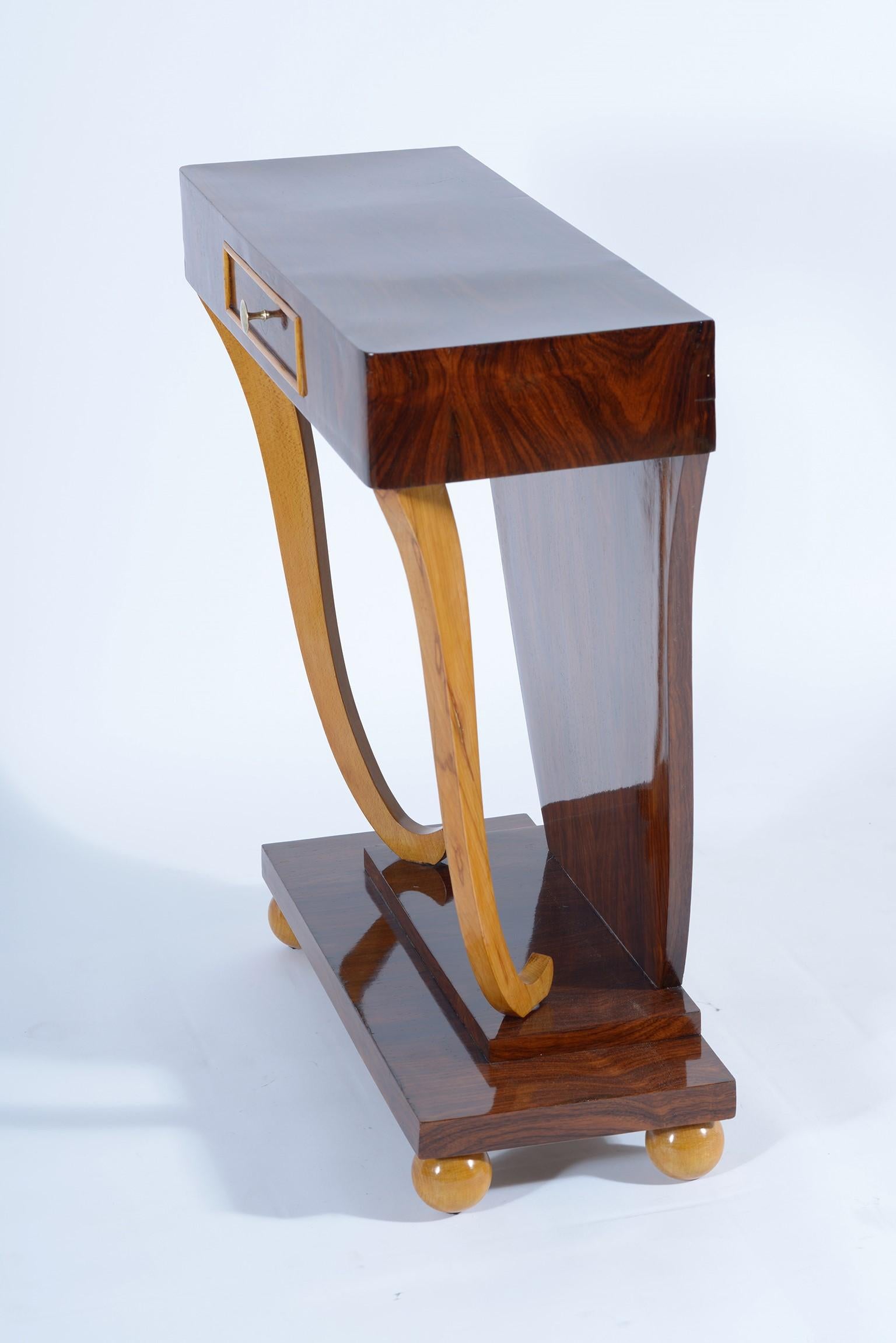 Mid-20th Century Art Deco Italian Console with Drawer, 1930