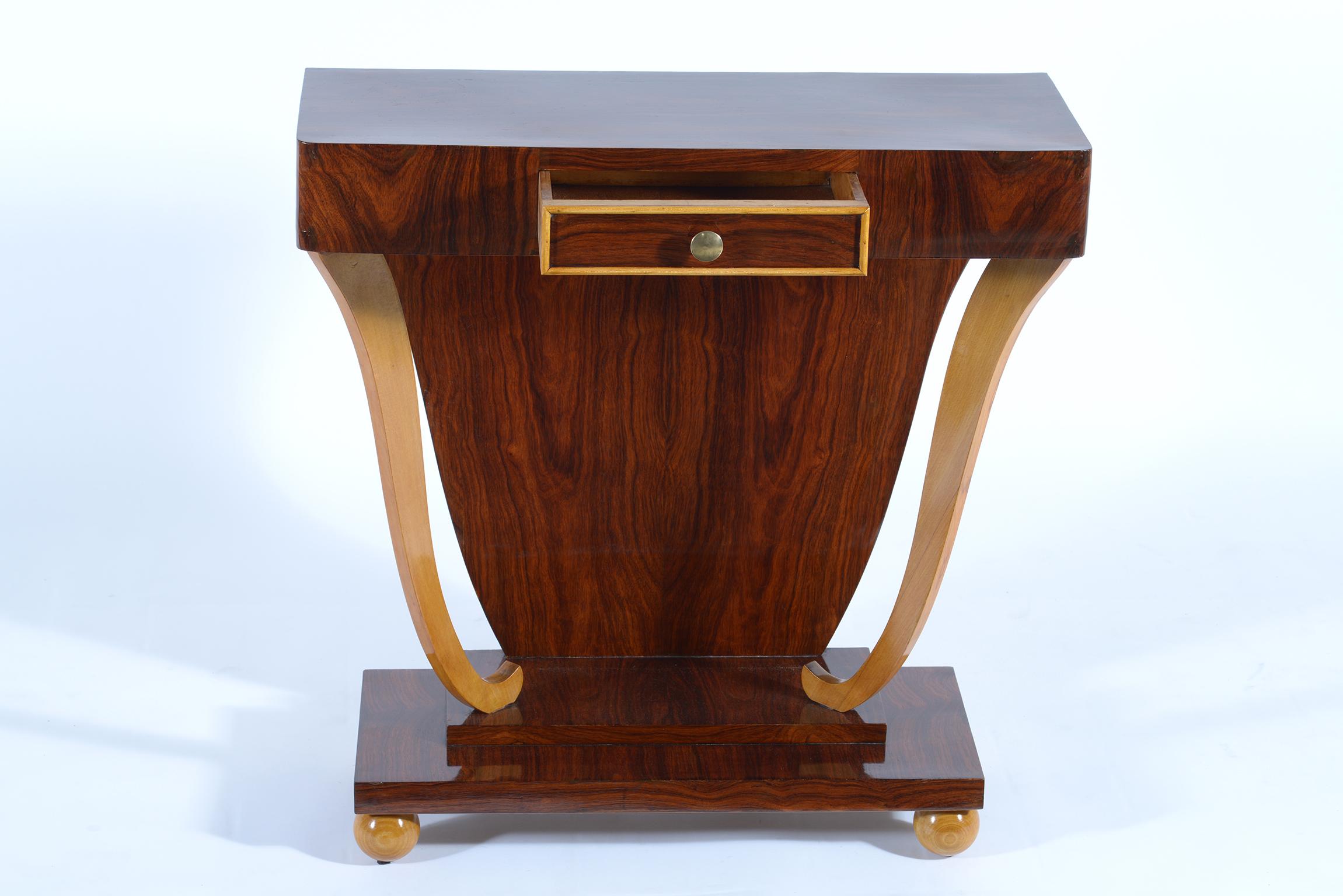Art Deco Italian Console with Drawer, 1930 3