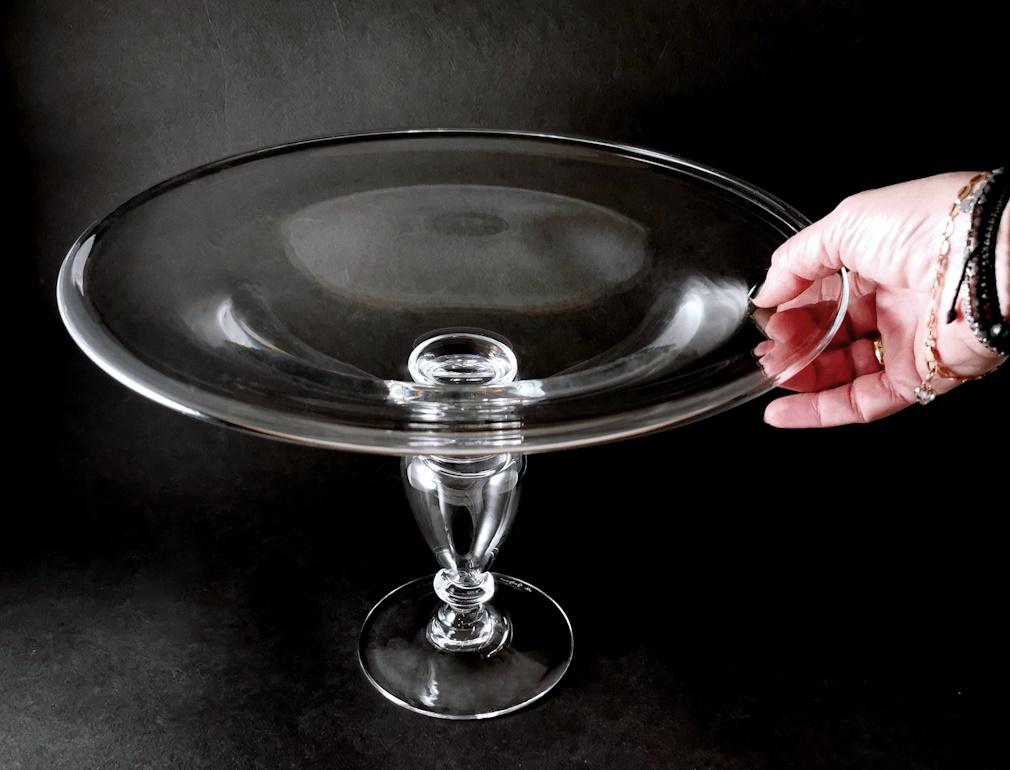 Italienischer Kristall-Tisch-Tafelaufsatz im Art-déco-Stil, komplett glatt im Angebot 12