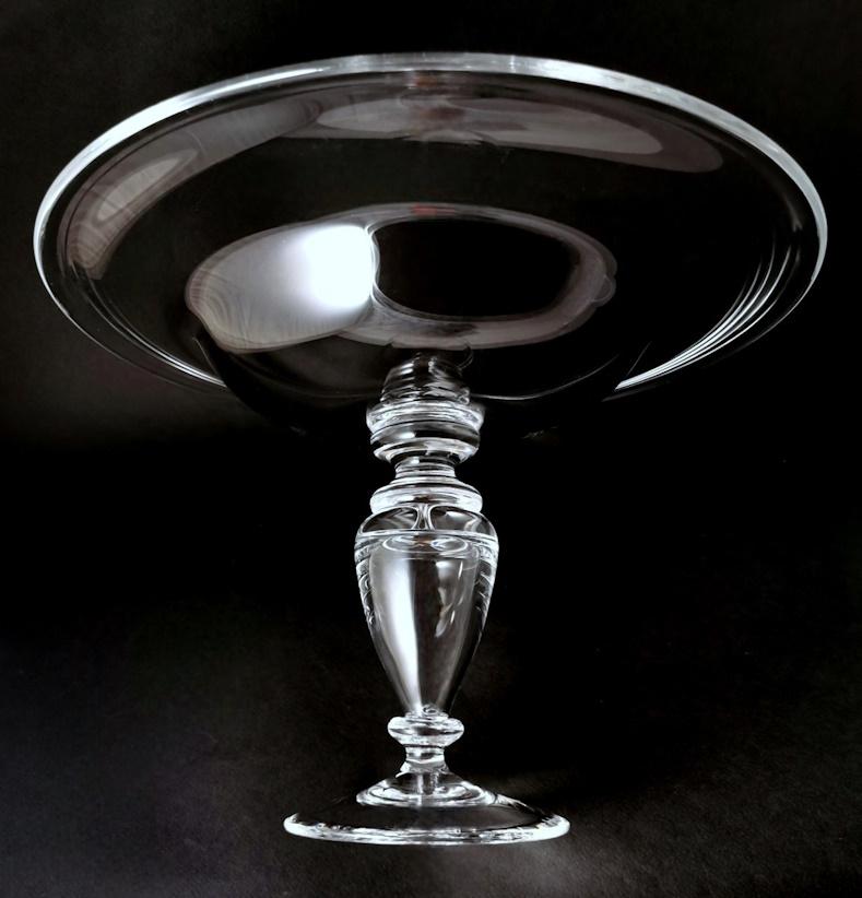 Art Deco Italian Crystal Table Centerpiece Completely Smooth For Sale 1